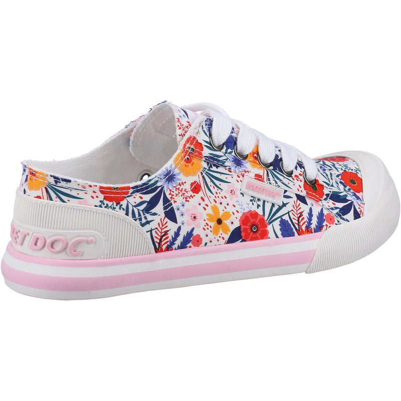 Rocket Dog Jazzin Malden Floral Damen-Sneaker Aus Baumwolle In Weiß/Mehrfarbig