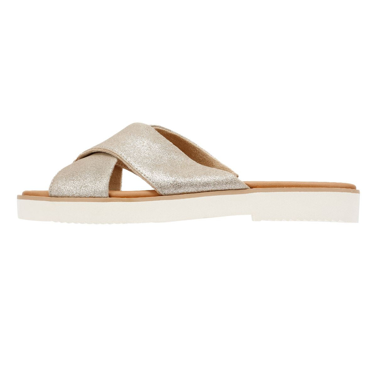 TOMS Mae Crossover Damen Sandalen Aus Wildleder In Silber
