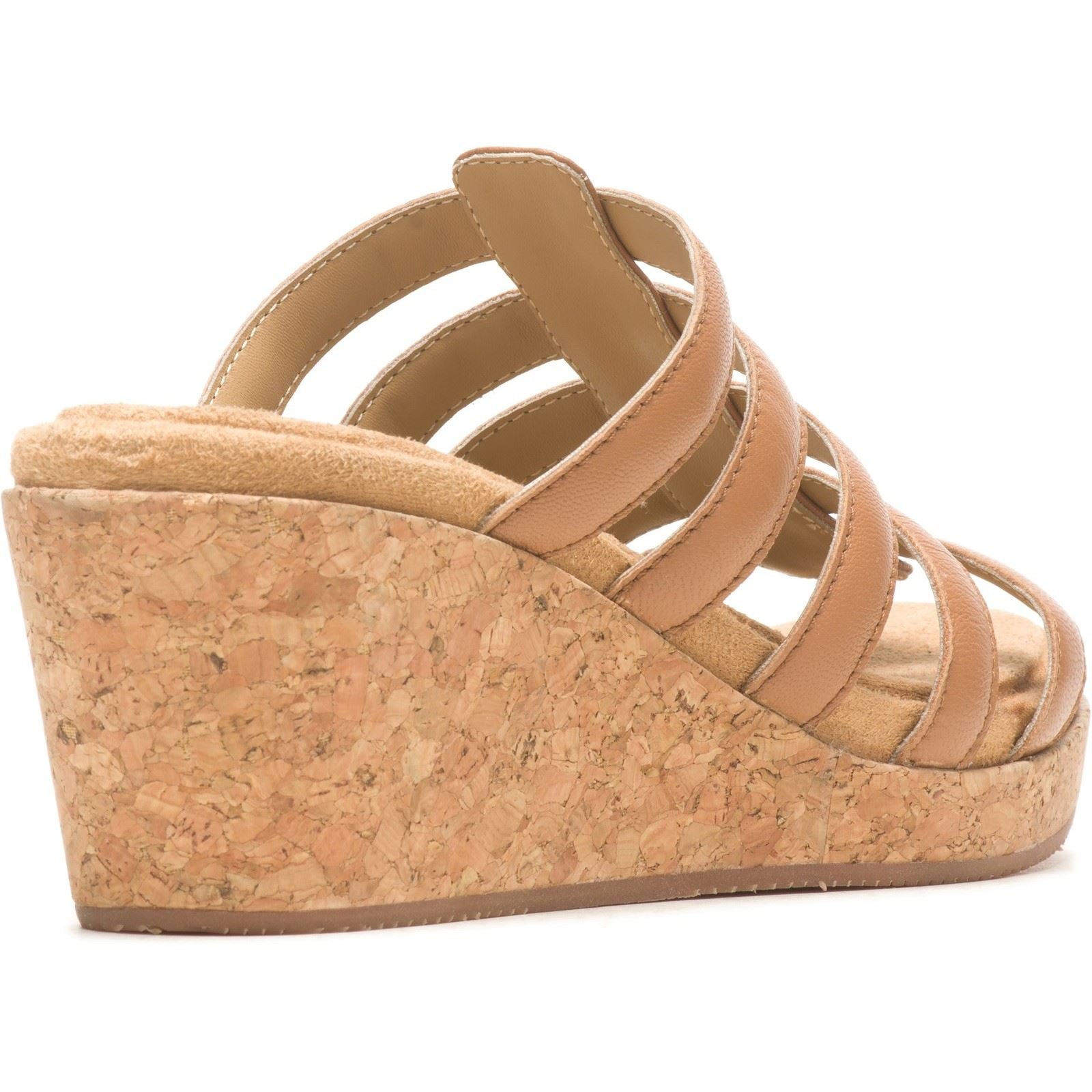 Hush Puppies Willow Slide Damen Keilsandalen Aus Braunem Leder