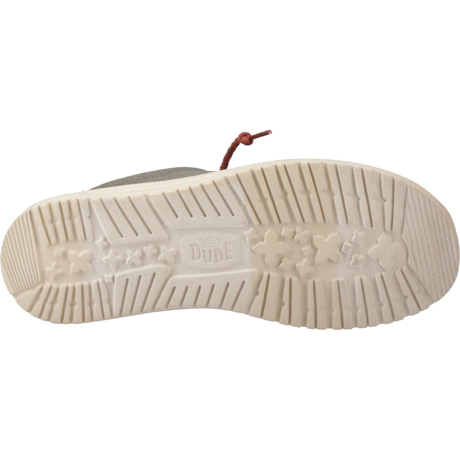 HEYDUDE Wally Waxed Stoff Herren Olivene Bootschuhe