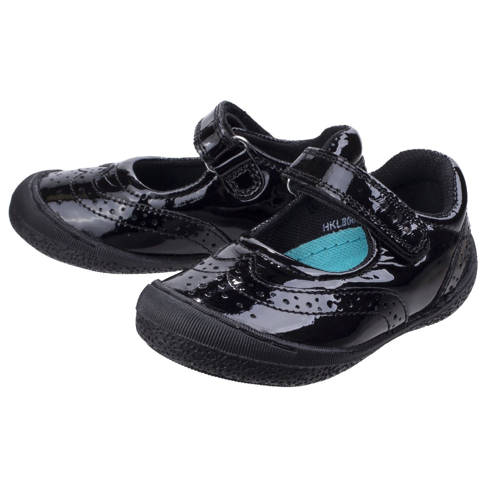 Hush Puppies Rina Junior Patent Mädchenschuhe Aus Schwarzem Lackleder