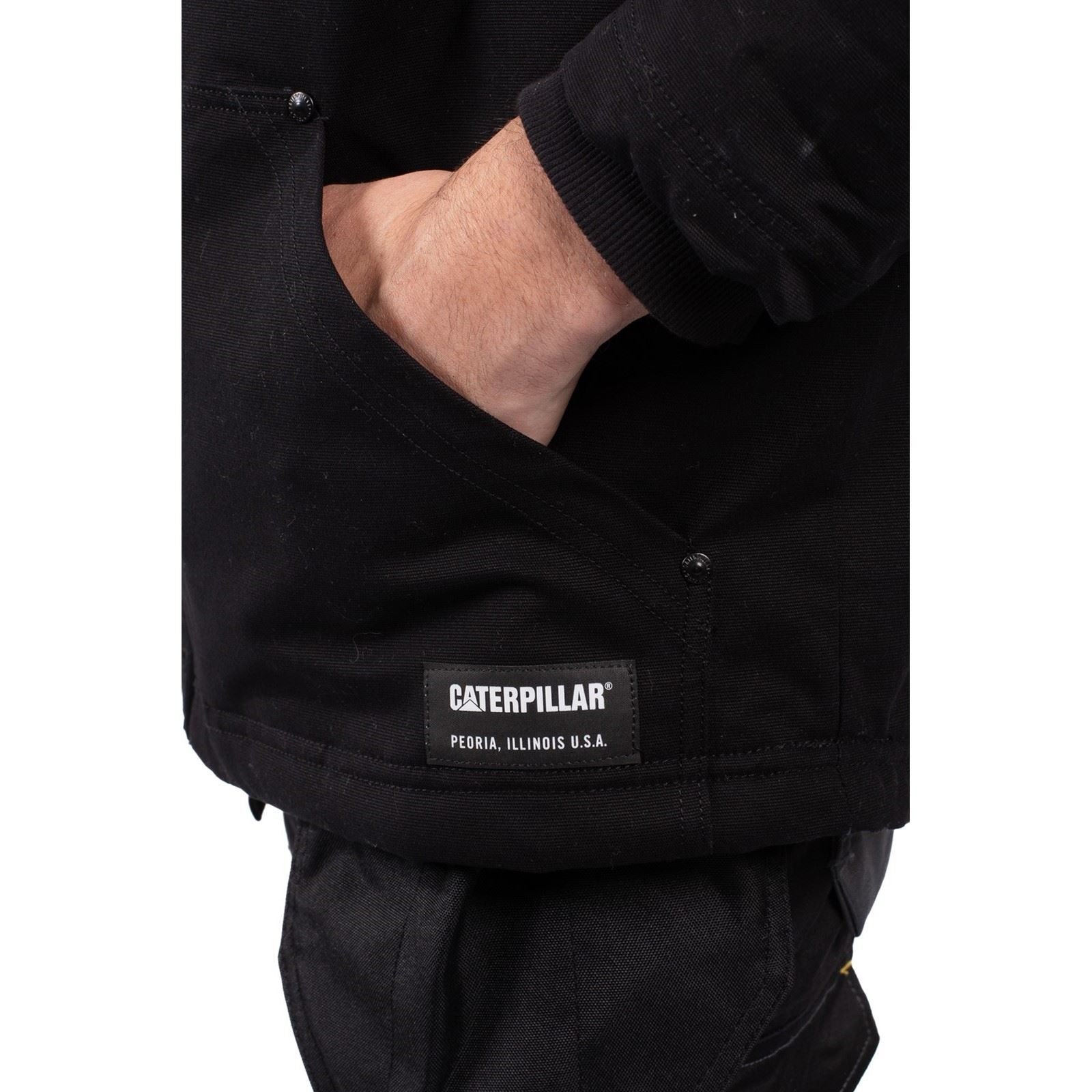 Caterpillar Hooded Sherpa Lined Herren Schwarze Farbe Fleecejacke