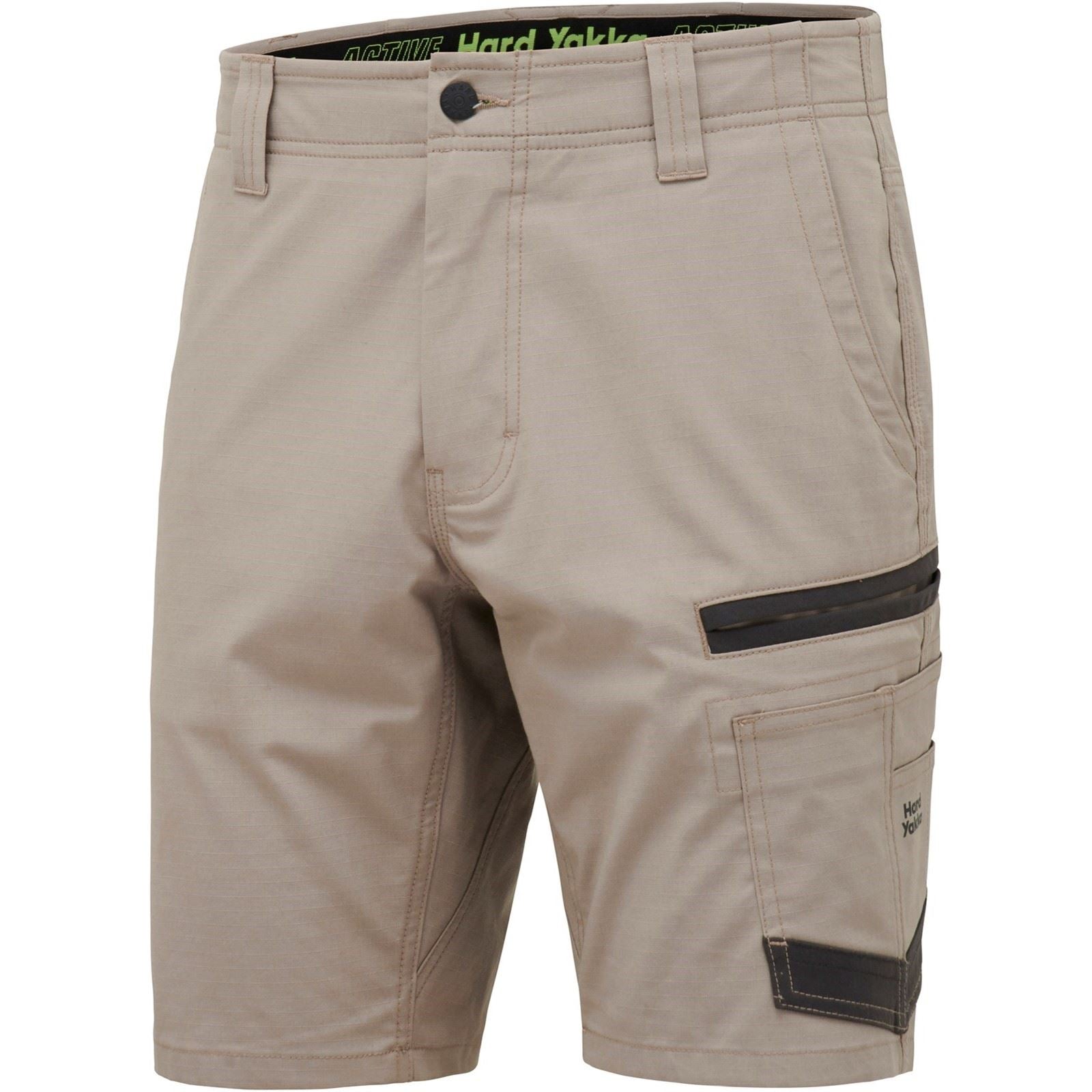 Hard Yakka Raptor Active Baumwoll Herren Shorts In Tan Knielang