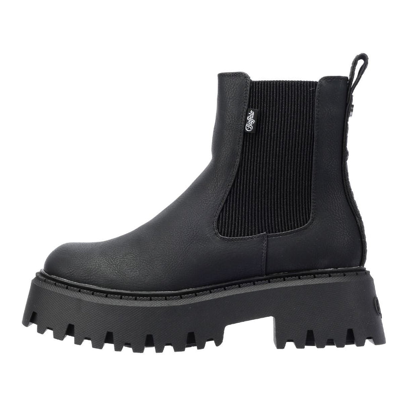 Buffalo Aspen Chelsea Damenlederstiefel In Schwarz