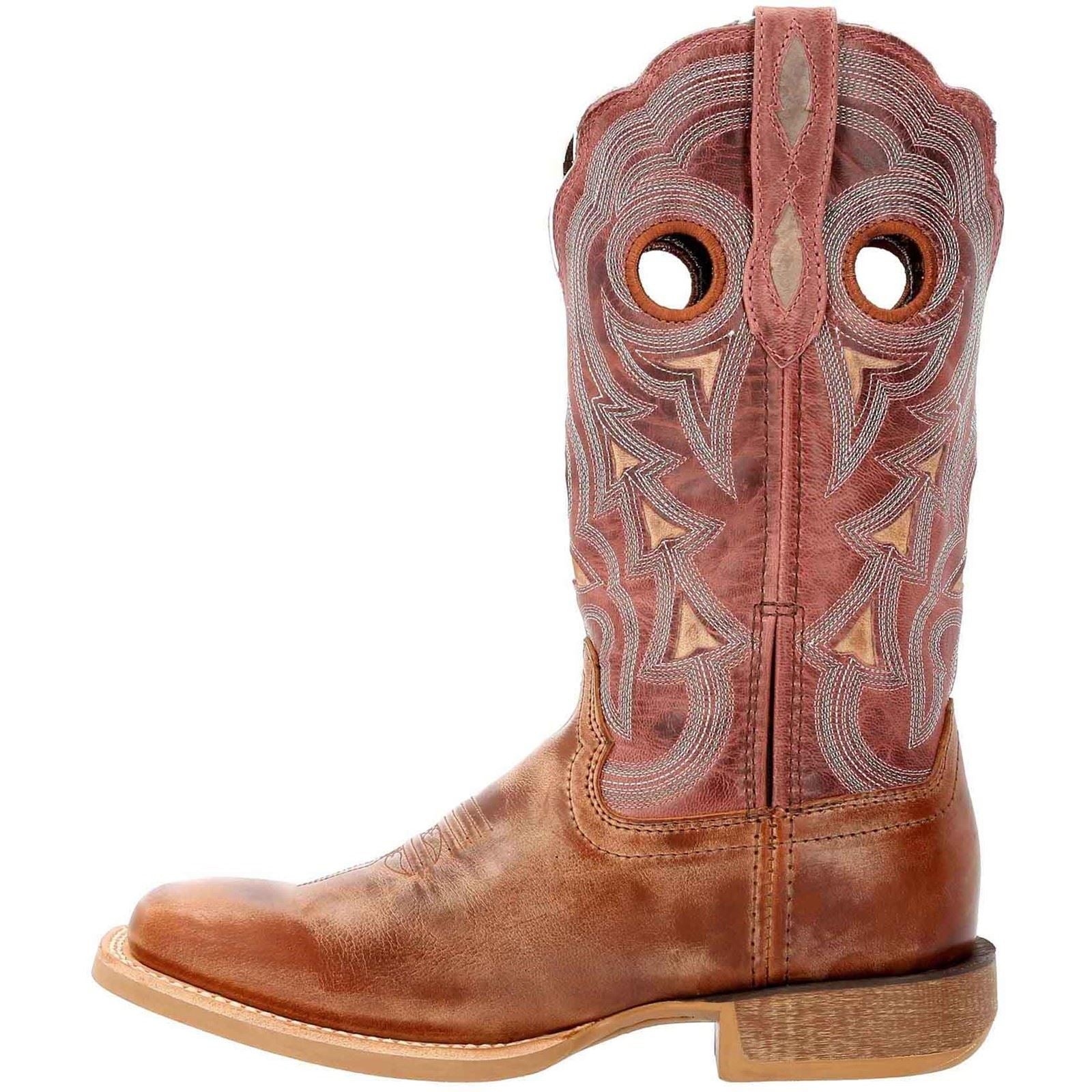 Durango Lady Rebel Pro Leder Damen Stiefeletten In Mattem Braun/Himmelblau