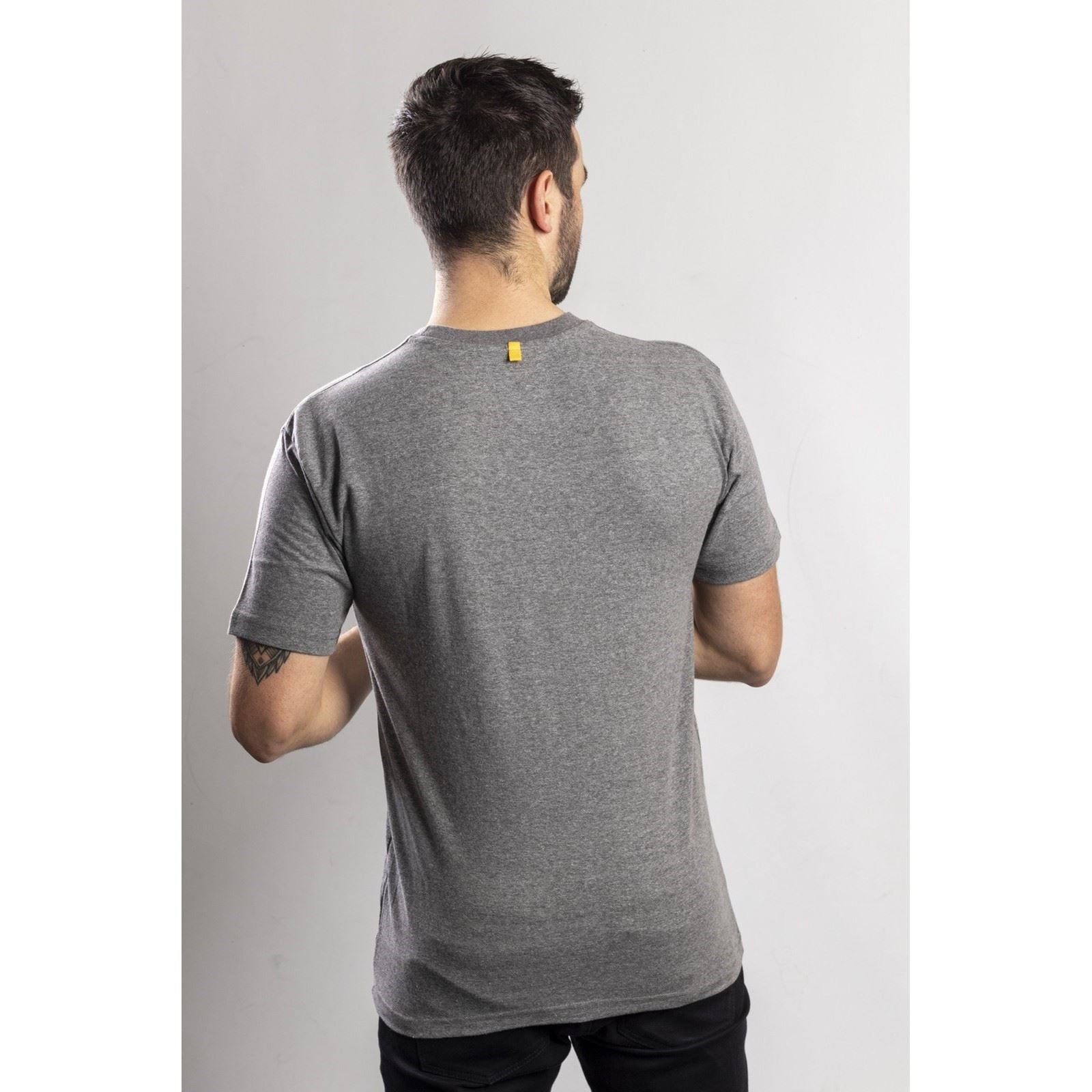 Caterpillar Trademark Logo Baumwoll Kurzarm T-Shirts Für Herren In Grau