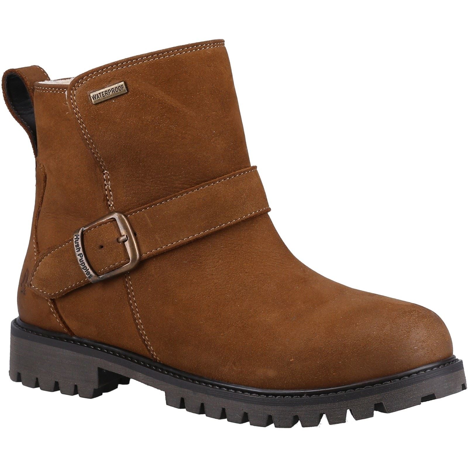 Hush Puppies Wakely Leder Damen Stiefeletten In Braun