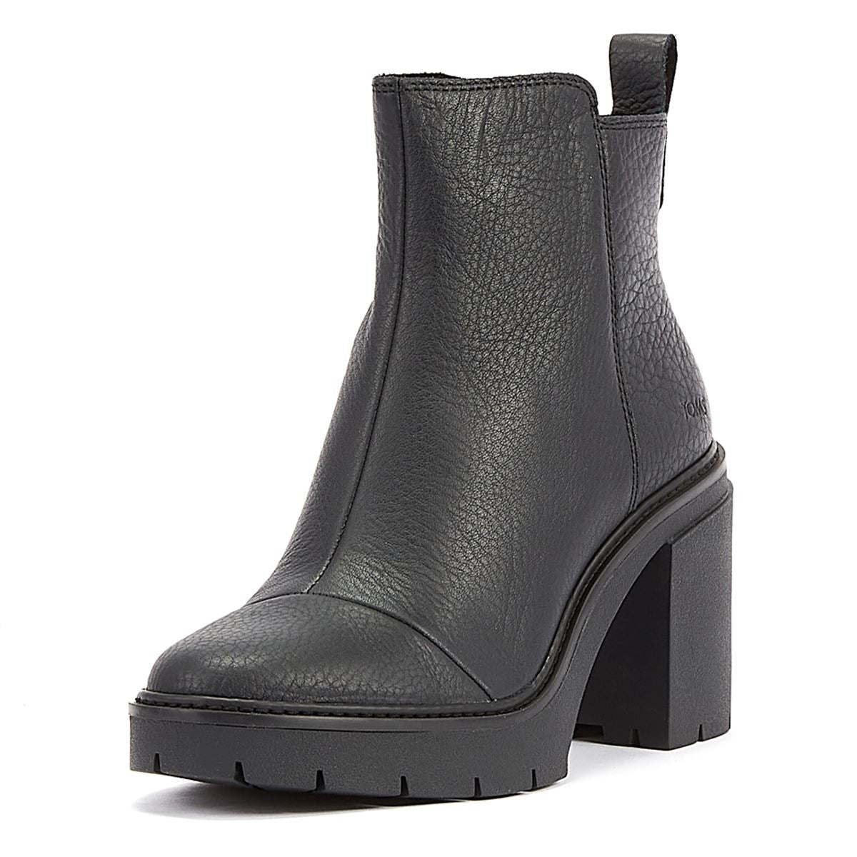 TOMS Lederstiefel Für Damen In Schwarz