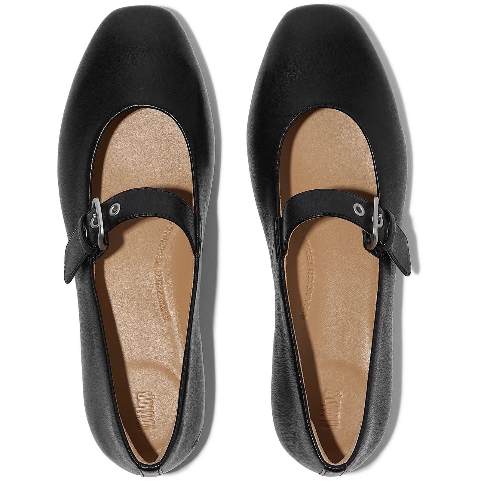 Fitflop Delicato Leder Damen All Black Schmal Geschnittene Schuhe