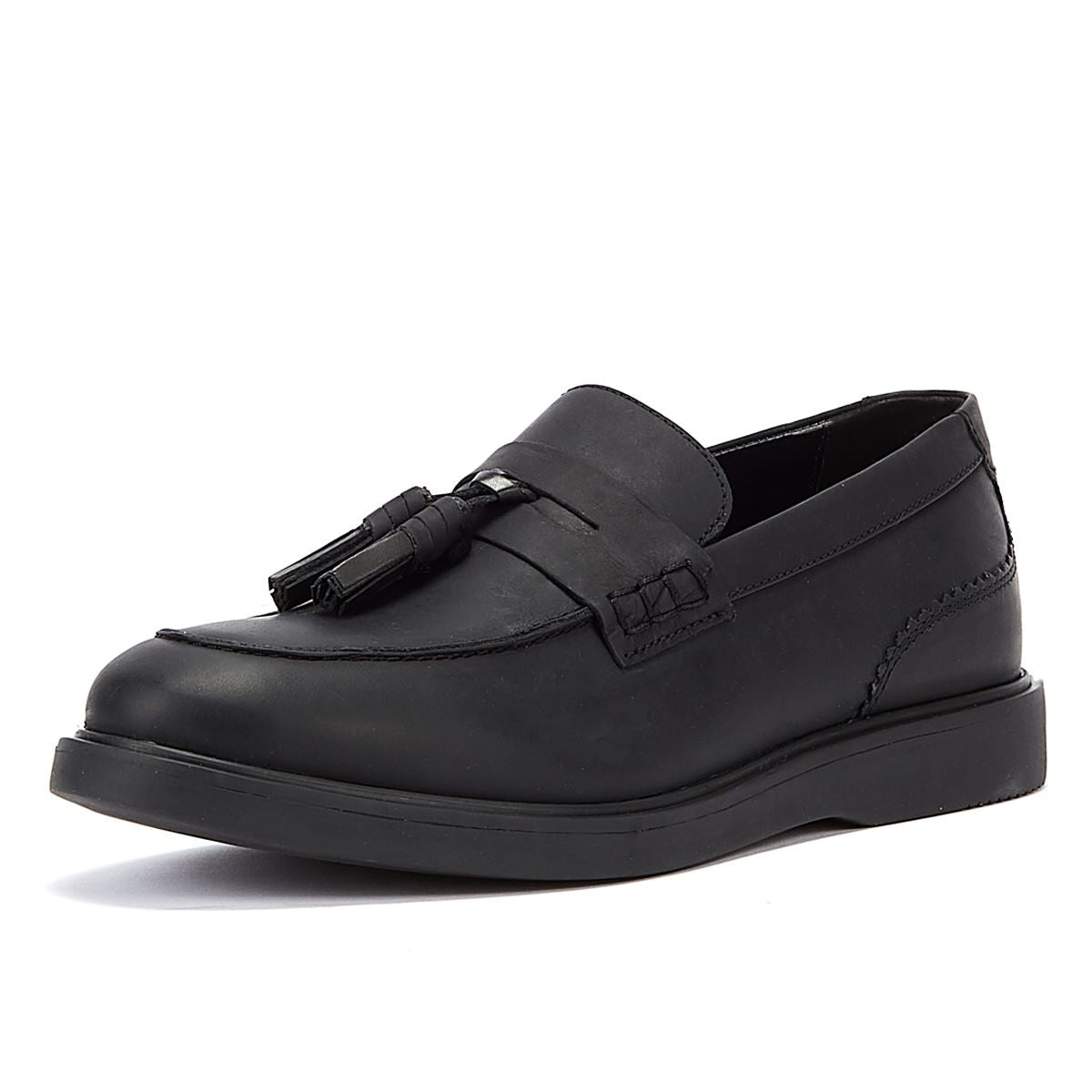 Hudson Cato Loafer Verrücktes Leder Herrenschuhe Schwarze Slipper