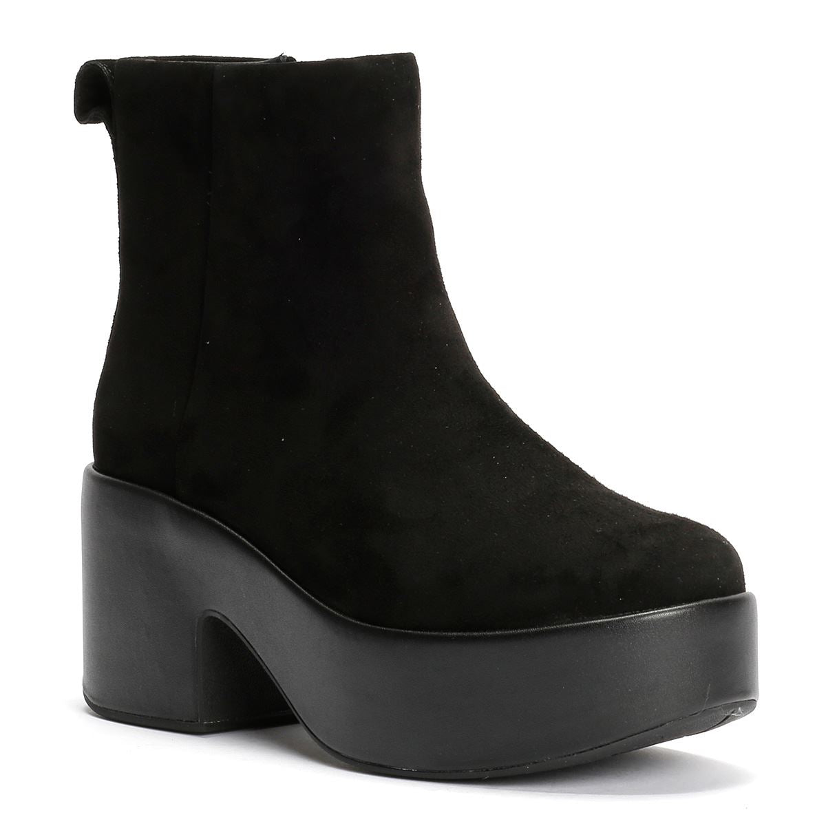 FitFlop Platfforms Heeled Wildlederschwarze Damenstiefel