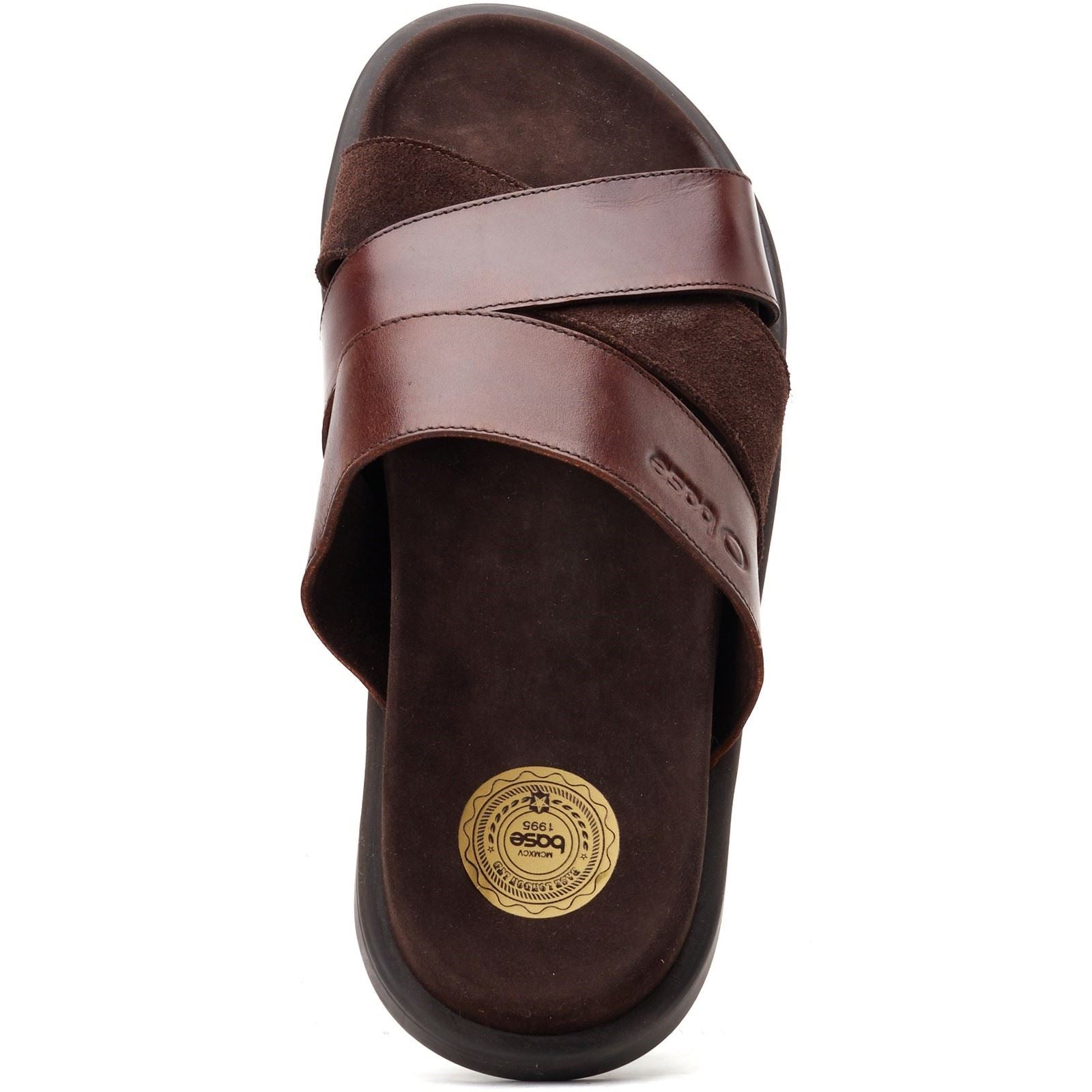 Base London Ponza Leder Herren Dunkelbraune Sandalen