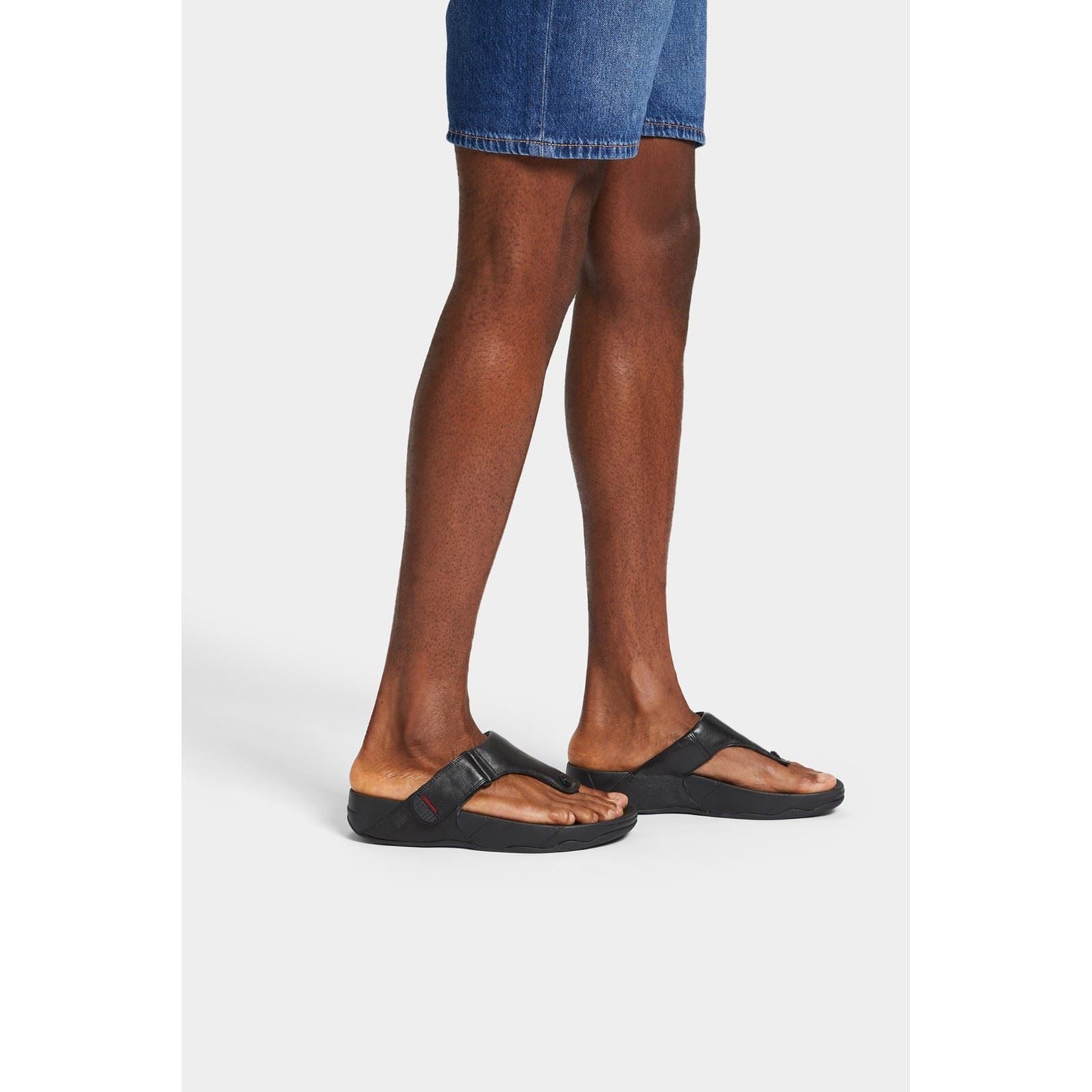 Fitflop Trakk II Leder Herren Sandalen Ganz In Schwarz