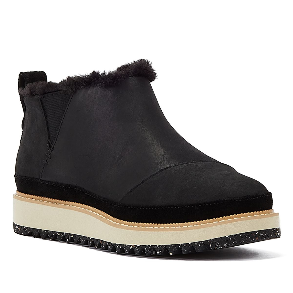 TOMS Marlo Damenstiefel Aus Schwarzem Geöltem Nubukleder