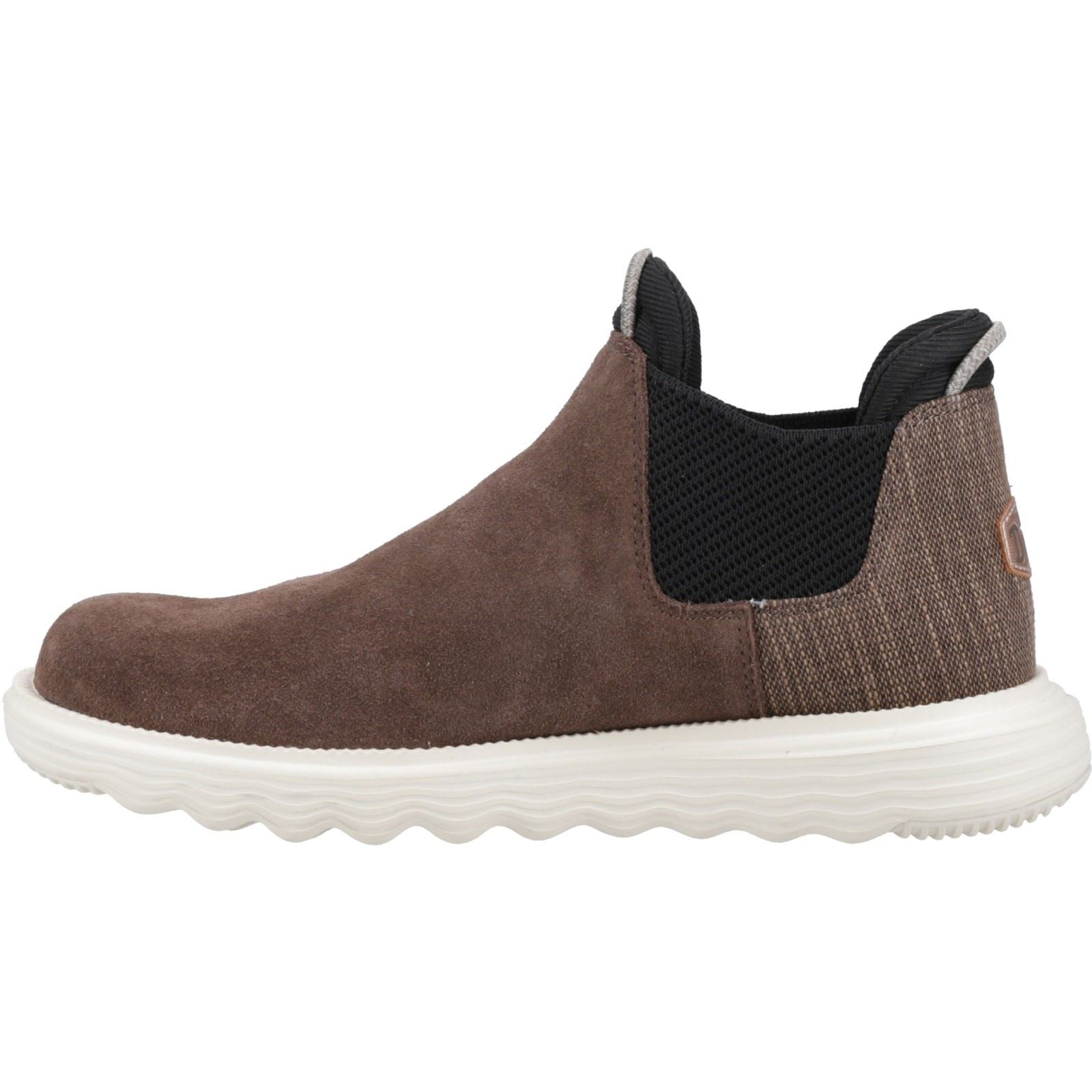 HEYDUDE Branson Leder Damen Kaffee Stiefel