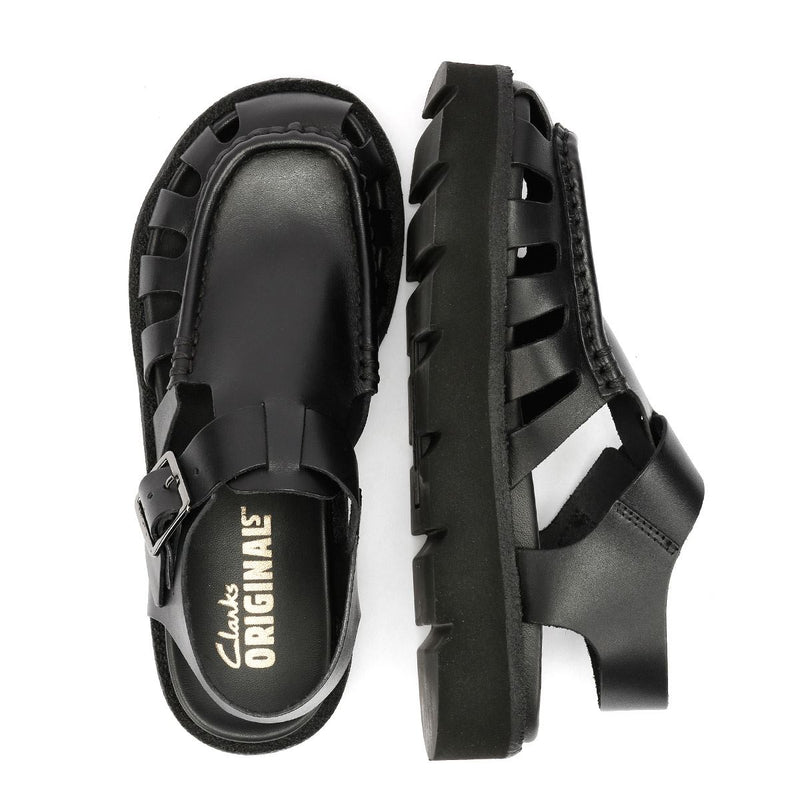 Clarks Originals Meadow Buckle Damen Sandalen Aus Schwarzem Leder