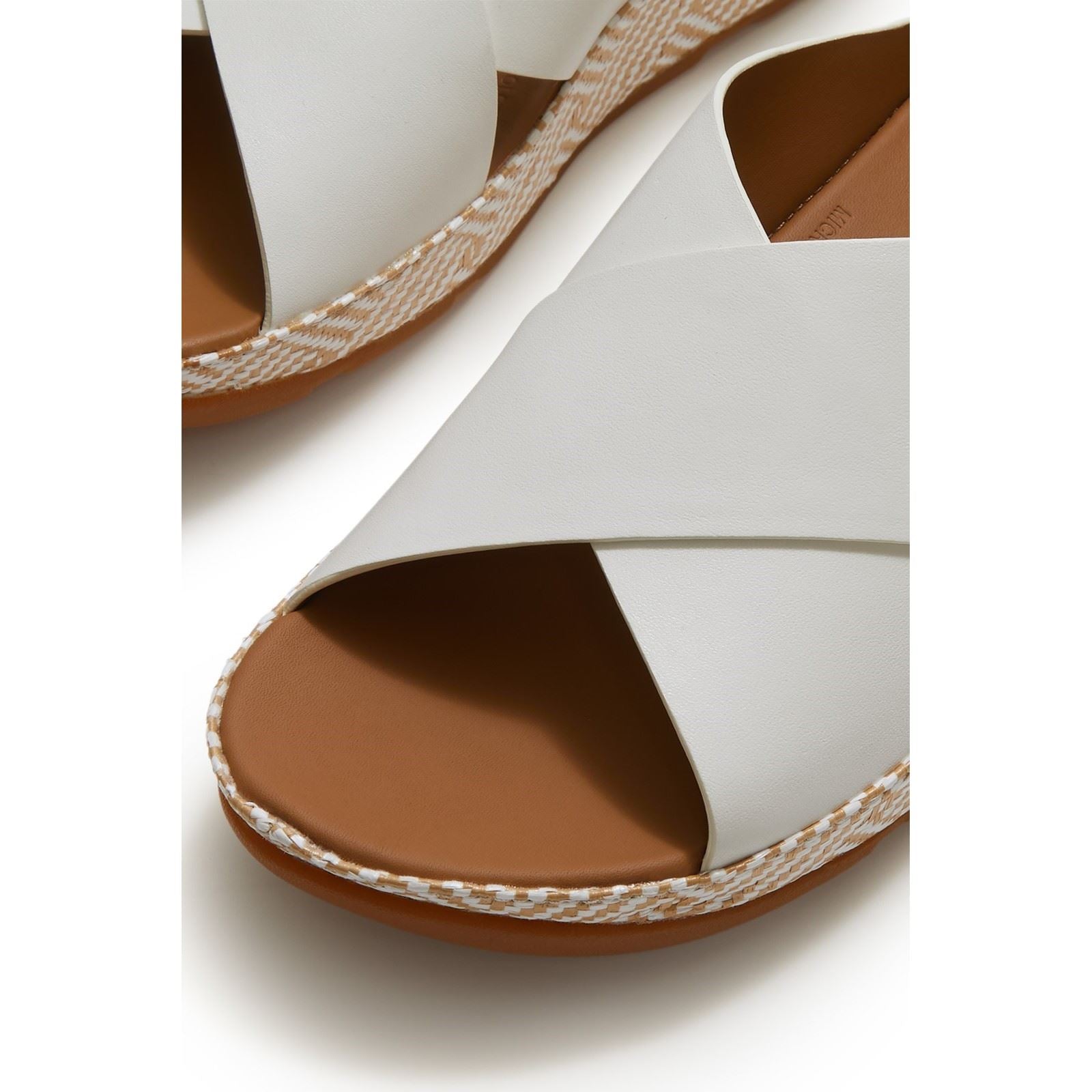 Fitflop Lulu Lux Graphic-Weave Leder Damen Urbane Weiße Sandalen