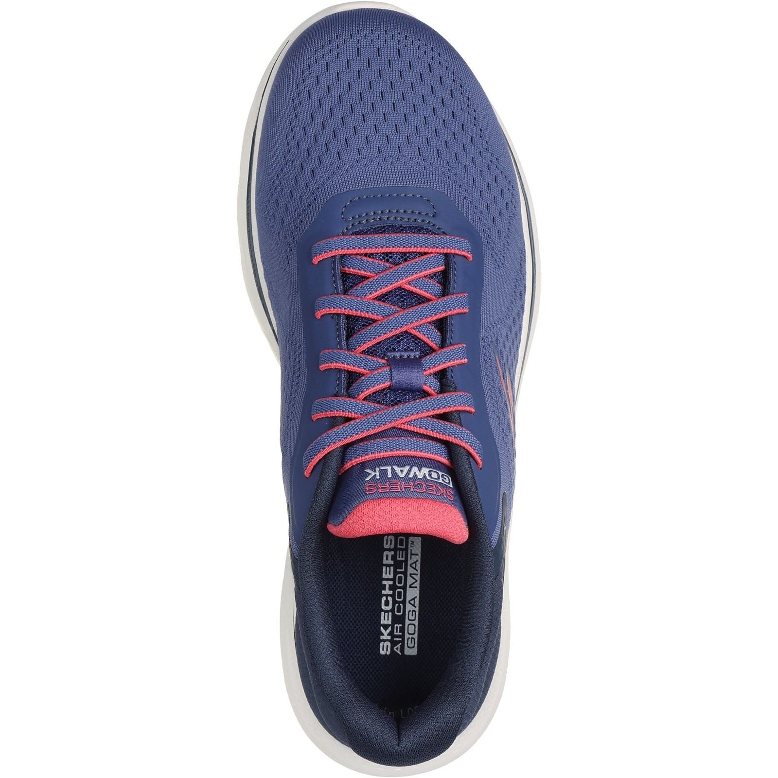 Skechers GO WALK 7 - Cosmic Waves Synthetik-Damensneaker In Marineblau/Koralle
