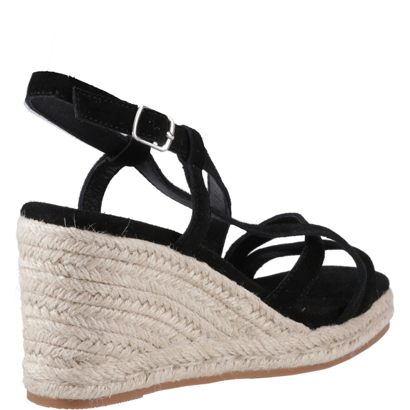 Hush Puppies Jenny Espadrille Wedge Damen Pumps Aus Schwarzem Wildleder