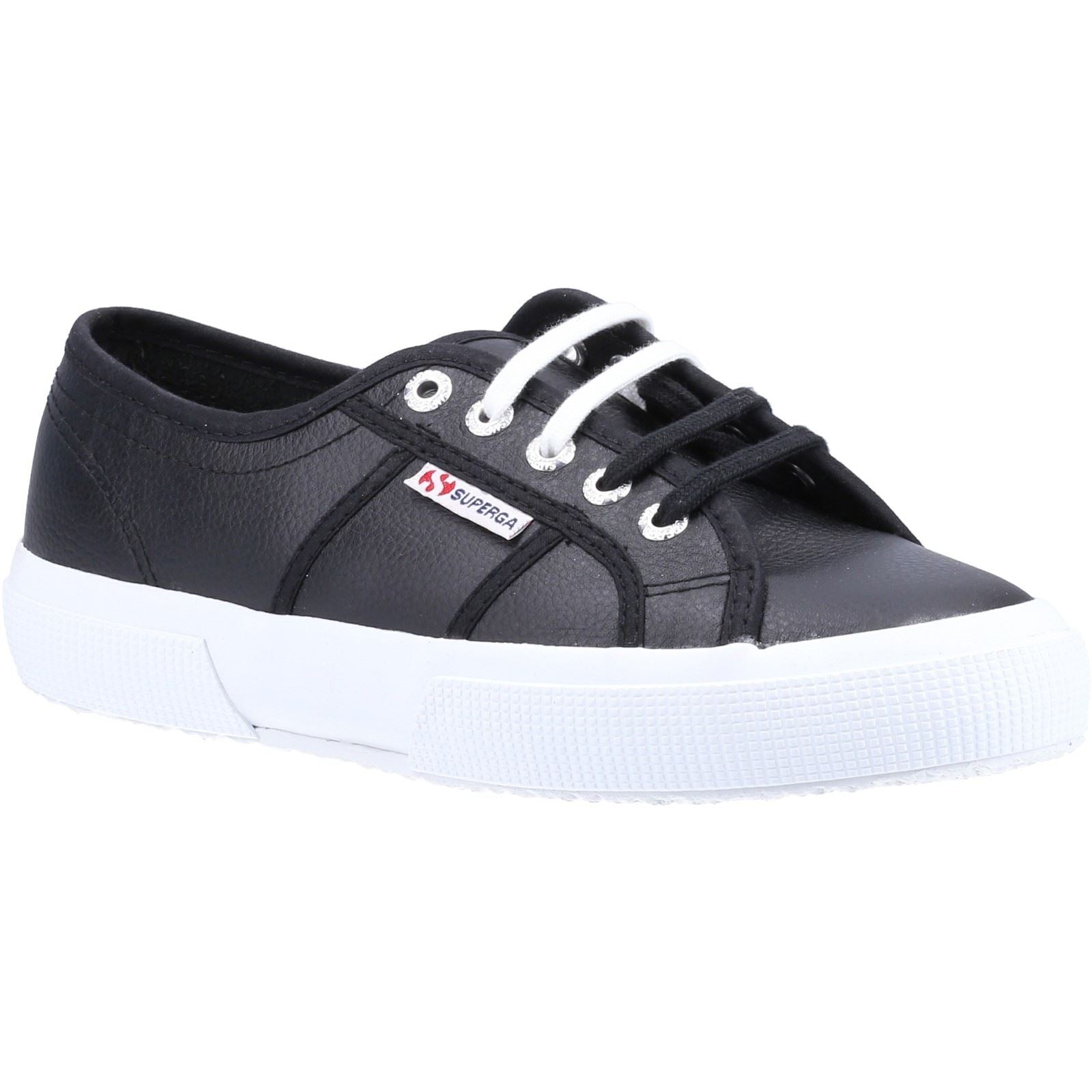 Superga 2750 Leder Herren Schwarz/Weiß Sneakers