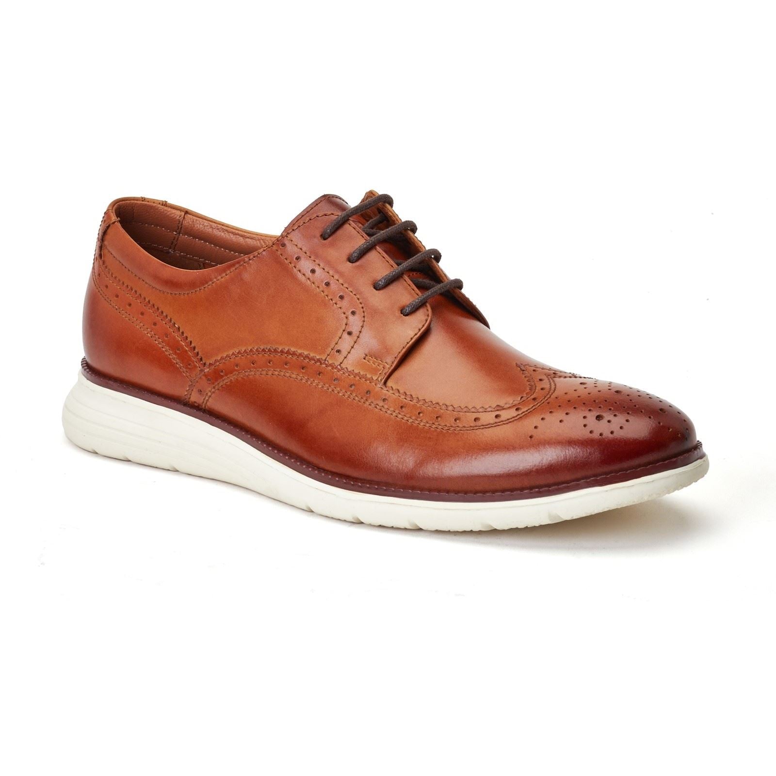 Base London Flight Lederschuhe Für Herren In Verbranntem Braun, Brogues Stil