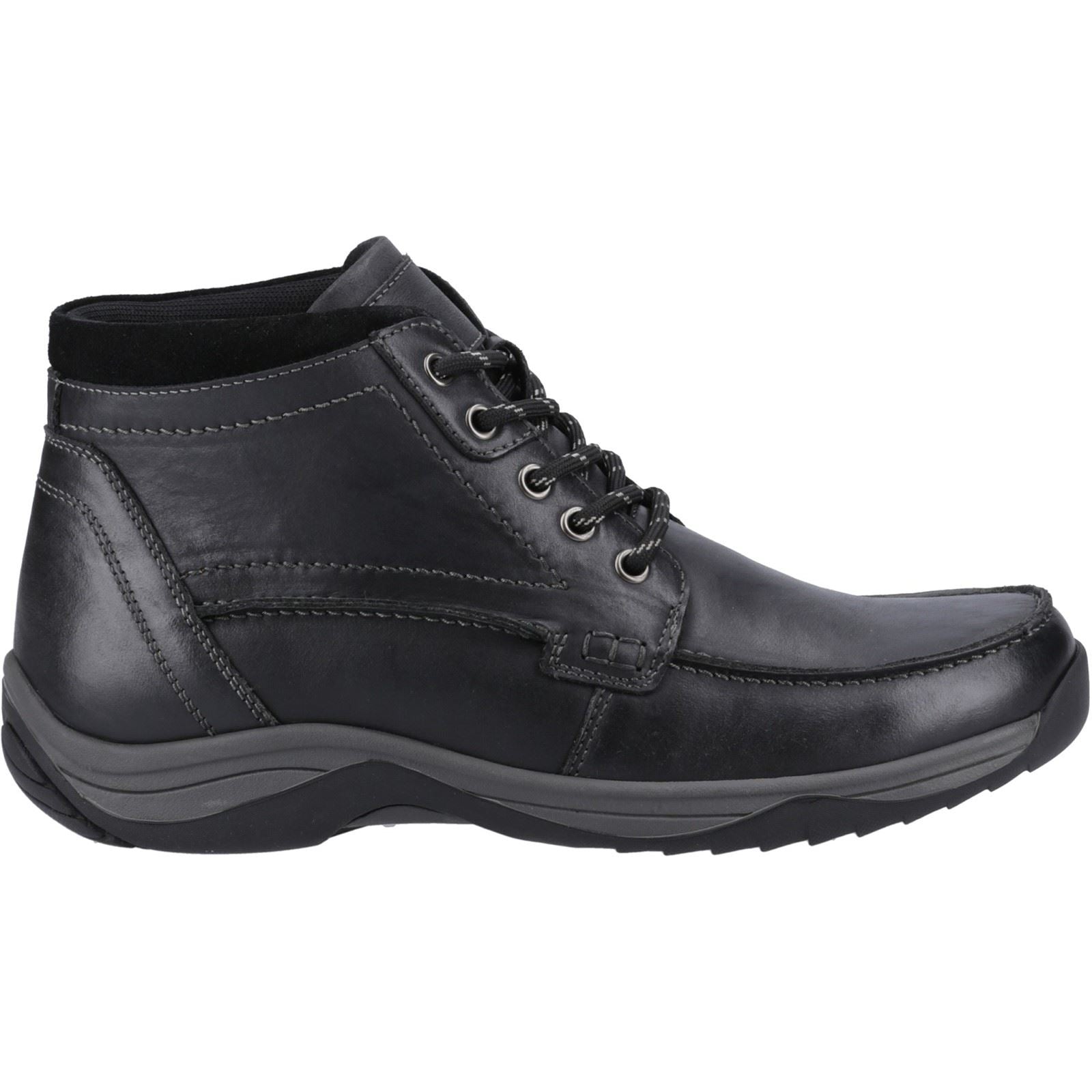 Hush Puppies Daryl Herren Schwarze Farbe Leder Knöchelstiefel
