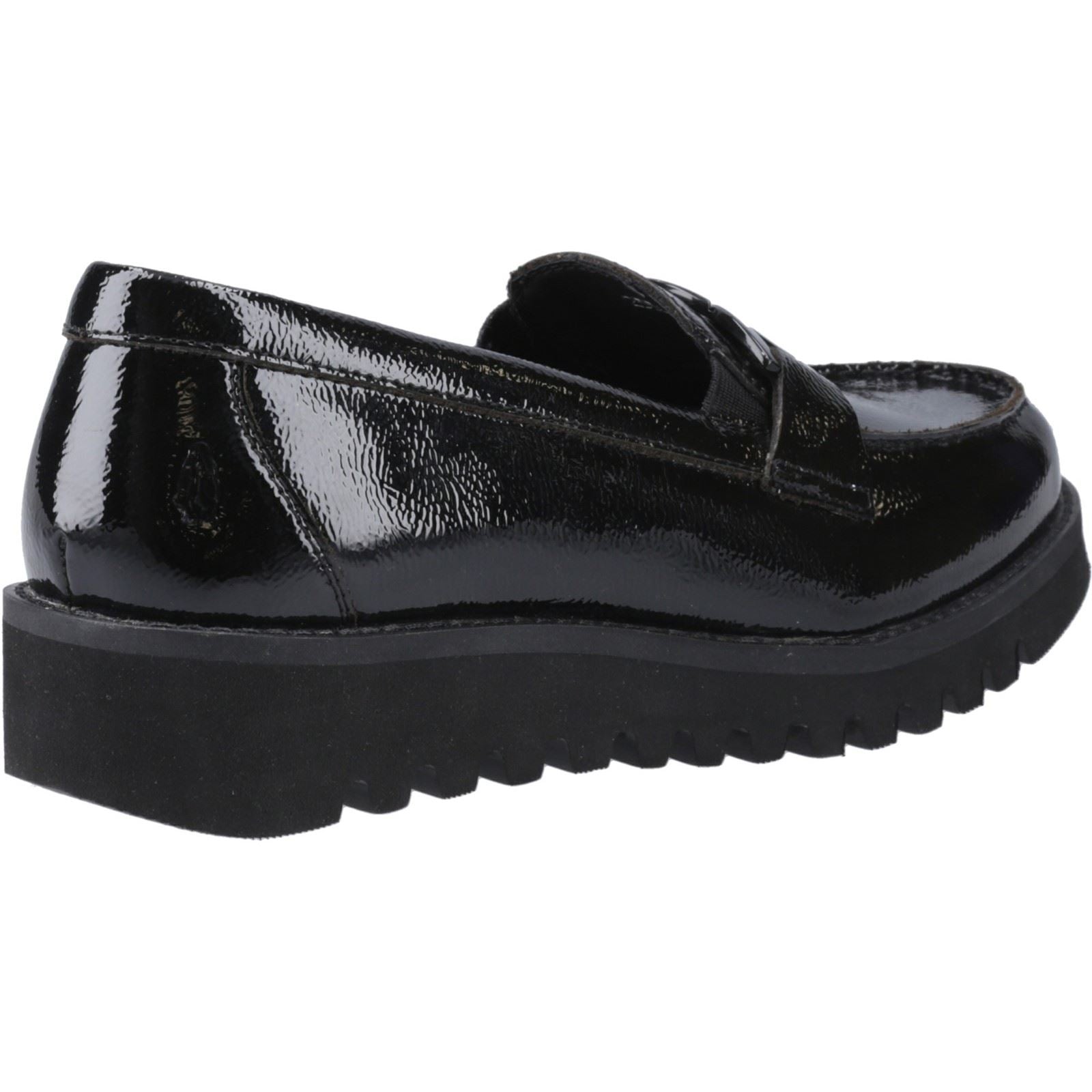 Hush Puppies Francis Loafer Patent Mädchenschwarze Slipper Aus Leder