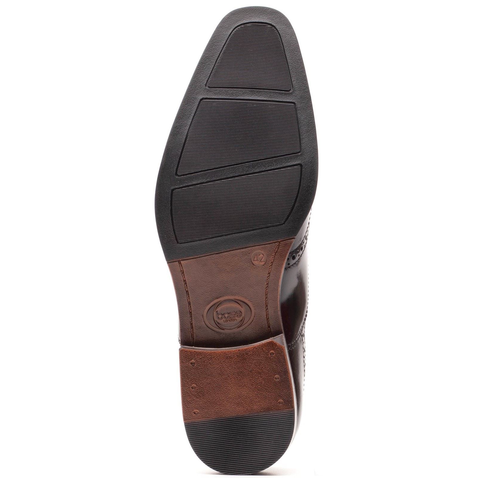 Base London Steeple Leder Männer Hi Shine Schwarze Farbe Brogues Schuhe