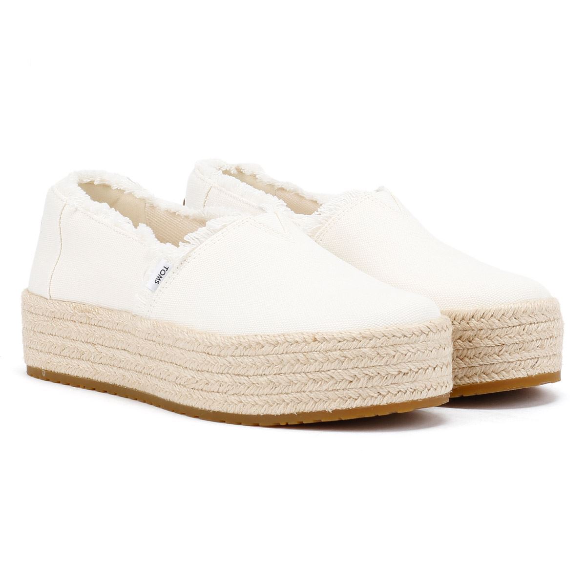 TOMS Valencia Canvas Damen Espadrilles In Weiß