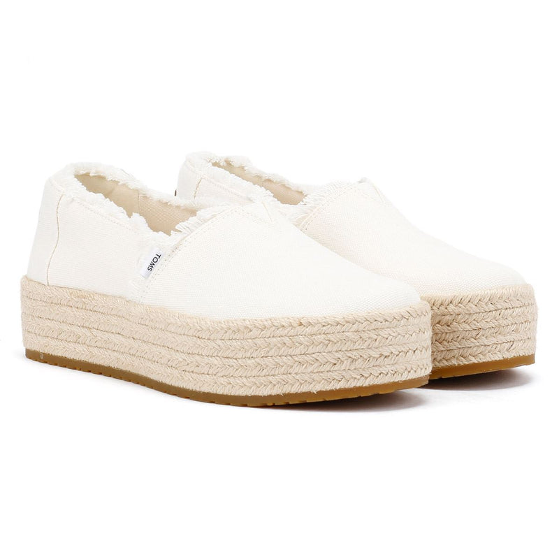 TOMS Valencia Canvas Damen Espadrilles In Weiß