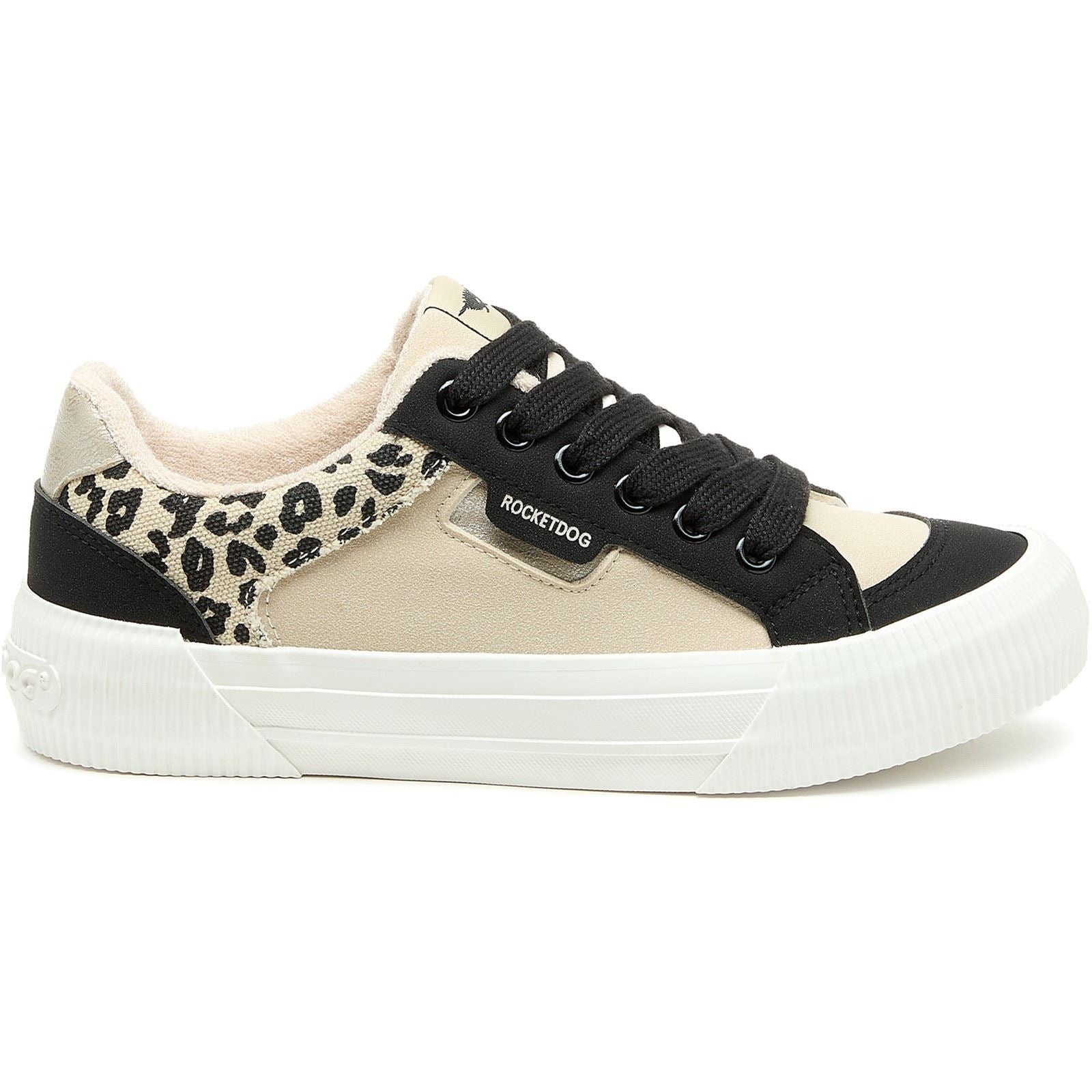 Rocket Dog Cheery Blocked Damen Sneakers Aus Baumwolle In Schwarz/Natur