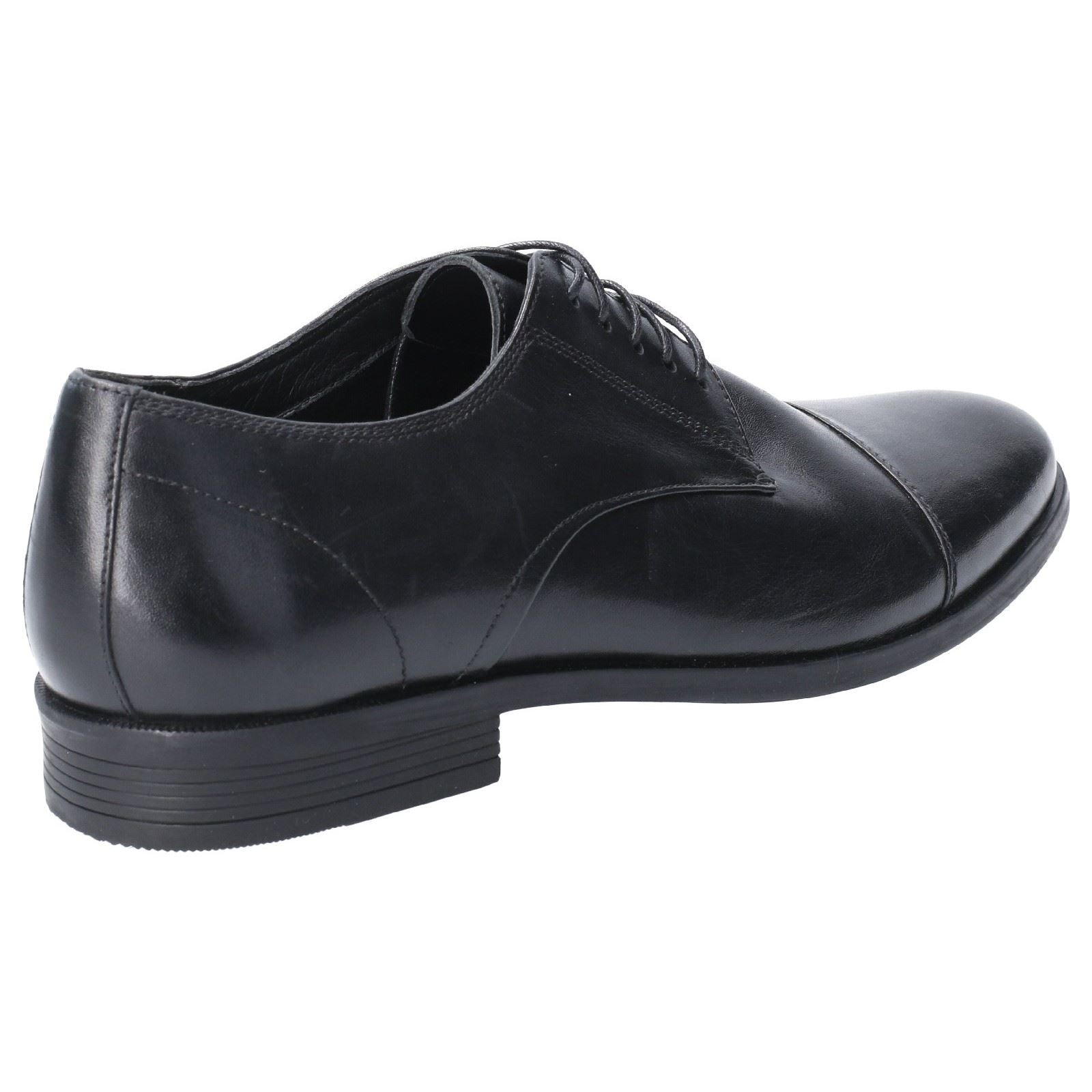 Hush Puppies Ollie Cap Toe Schwarze Farbe Herren-Schnürschuhe Aus Leder