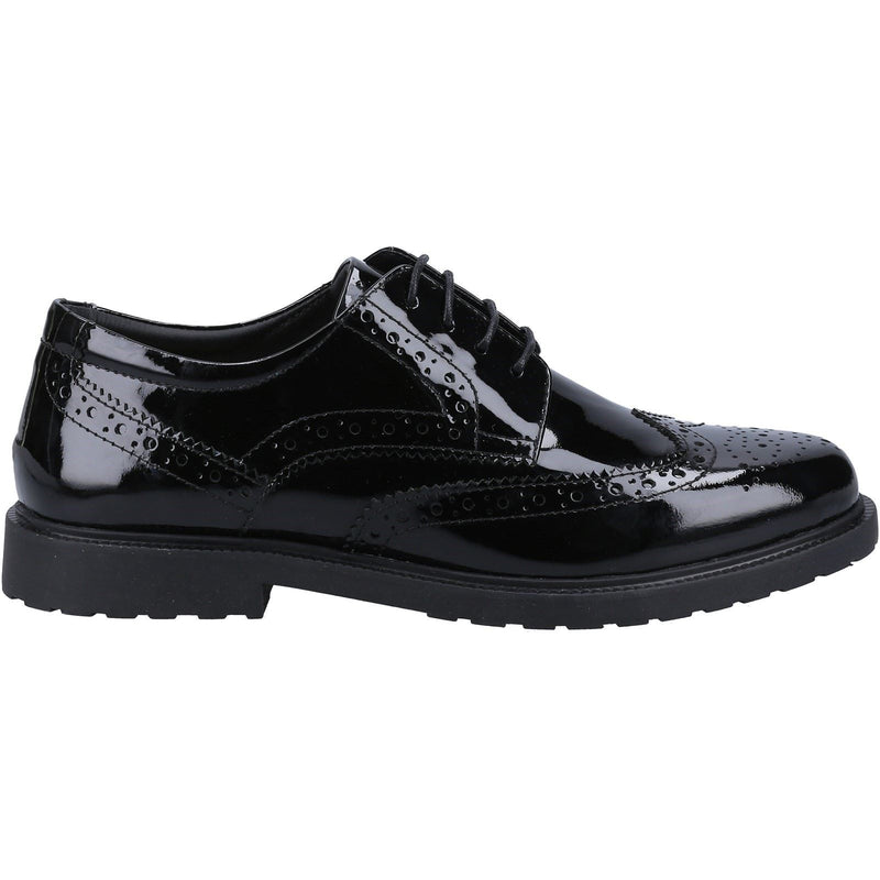 Hush Puppies Verity Leder Damen Lack Schwarze Brogues Schuhe