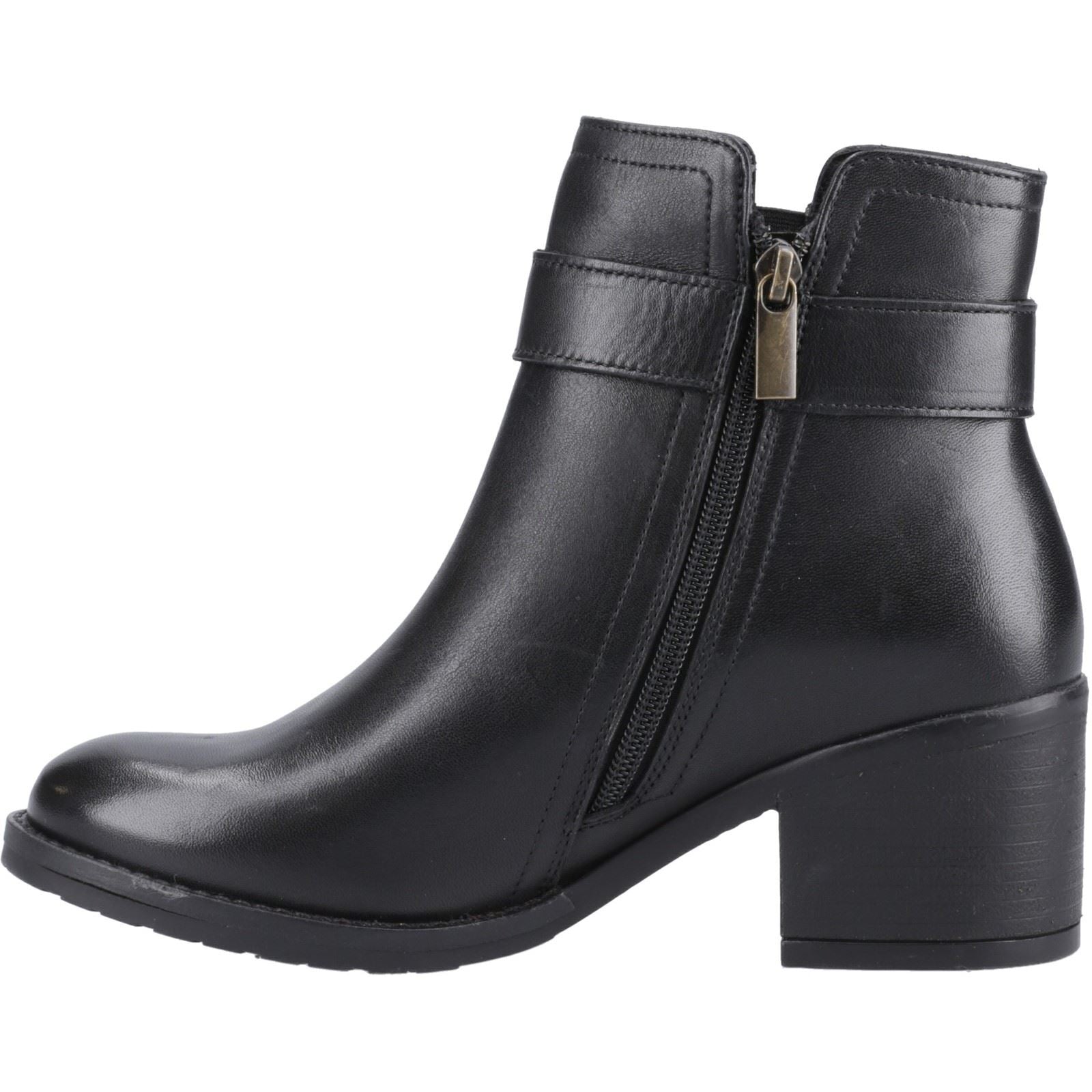 Hush Puppies Hensley Damen Stiefeletten aus schwarzem Leder mit Absatz