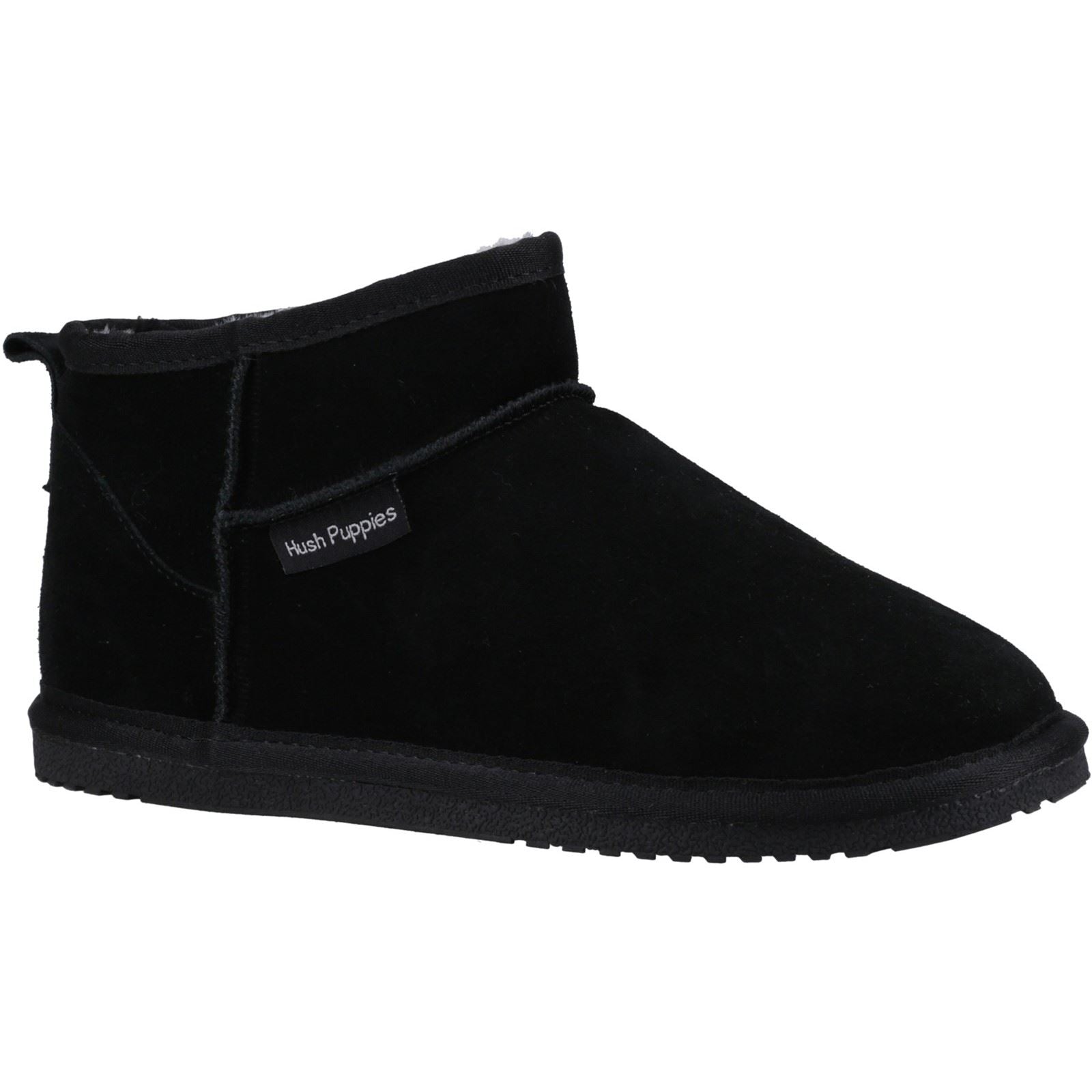 Hush Puppies Ashanti Wildleder Damen Schwarze Hausschuhe