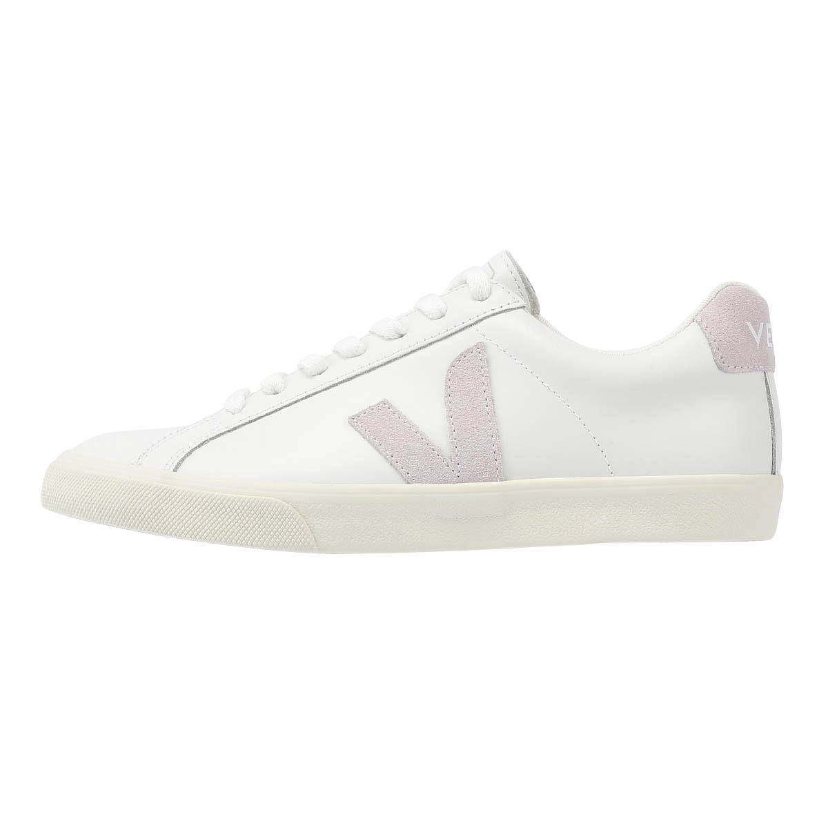Veja Esplar Leder-Damensneakers In Weiß/Flieder