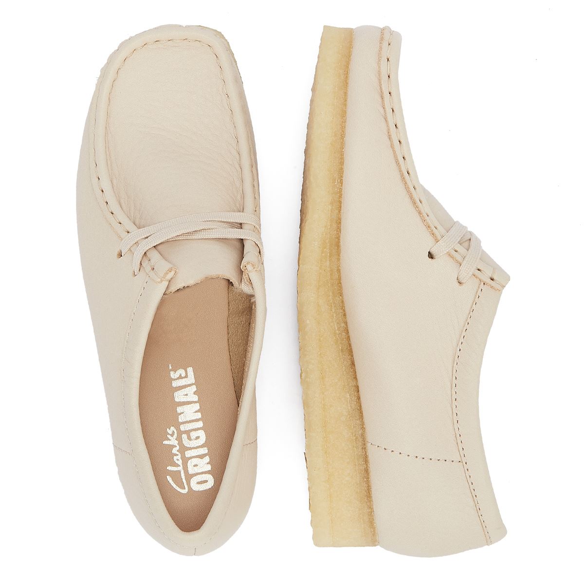 Clarks Originals Wallabee  Damen Beige Lederschuhe