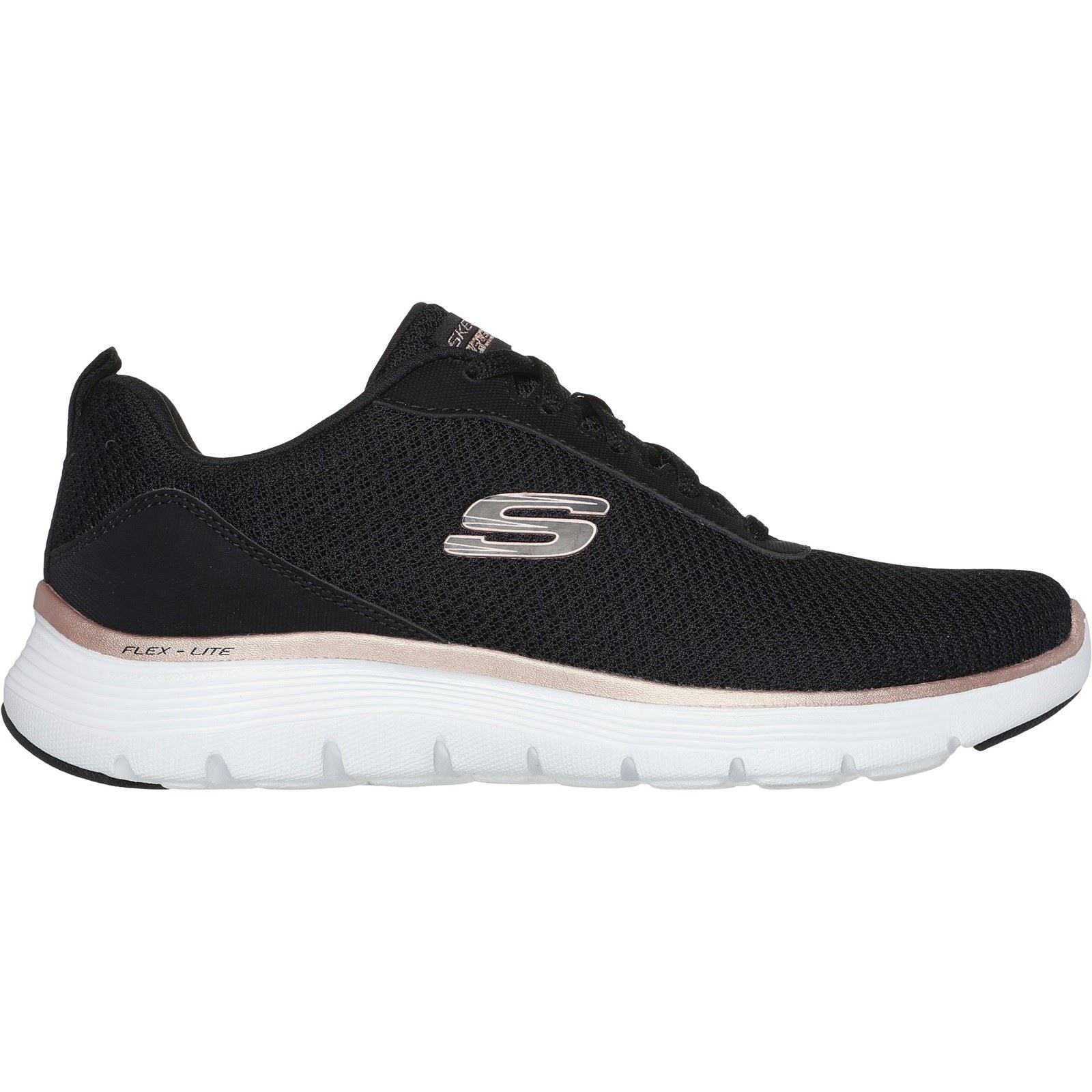 Skechers Flex Appeal 5.0 Uptake Textile Damen-Sneaker In Schwarz/Roségold