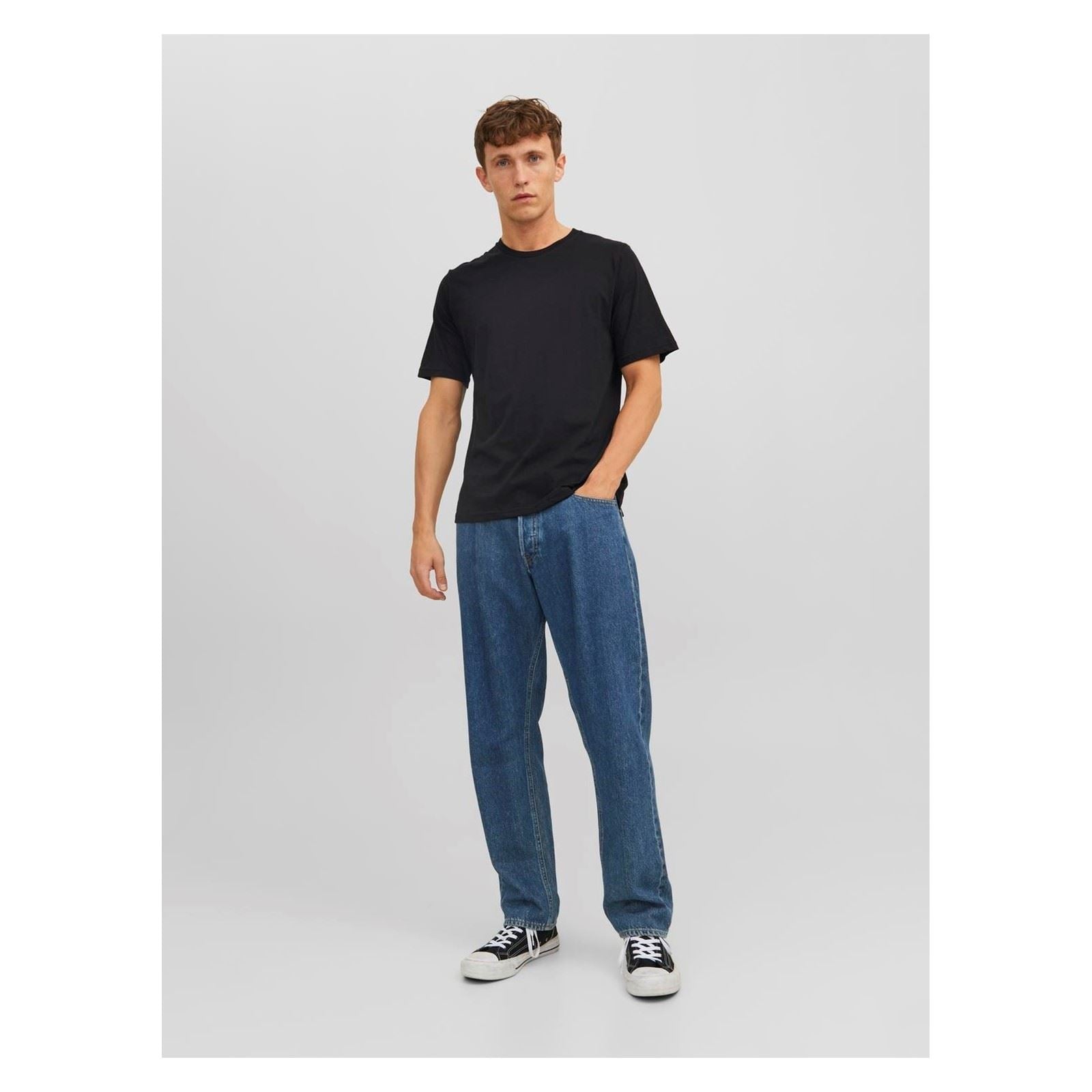 Jack & Jones Under Tee 3er-Pack Baumwoll-Männer Schwarze Farbe Kurzarm T-Shirts