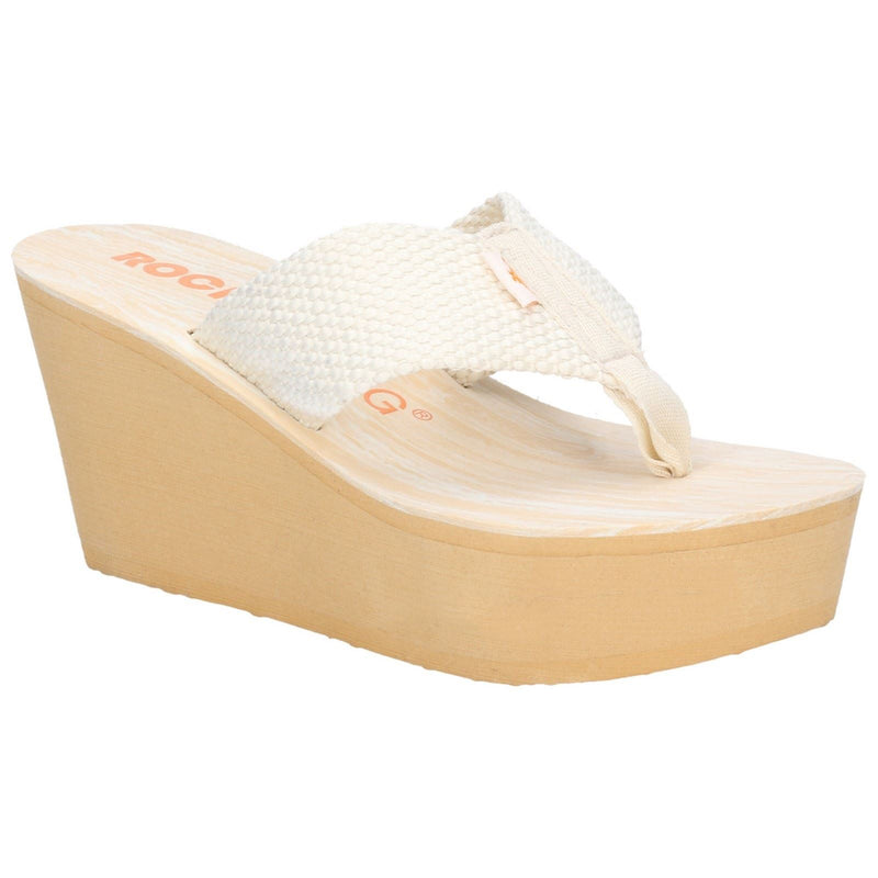 Rocket Dog Diver Damen Creme Keilabsätze