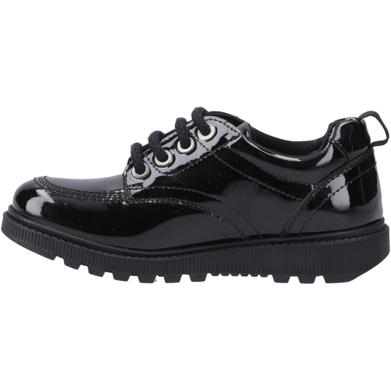 Hush Puppies Keeley Mädchenschuhe Aus Schwarzem Leder Mit Schnürung