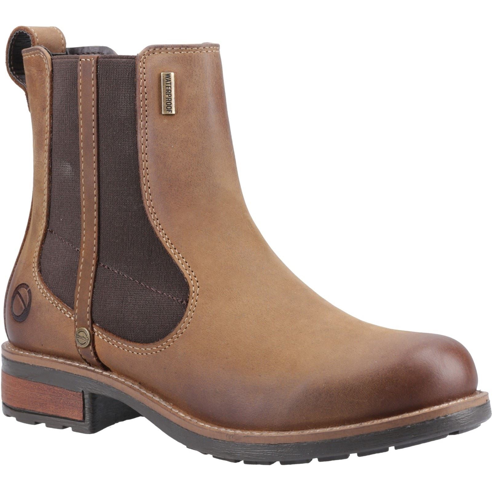 Cotswold Notgrove Damen Chelsea Stiefel aus braunem Leder