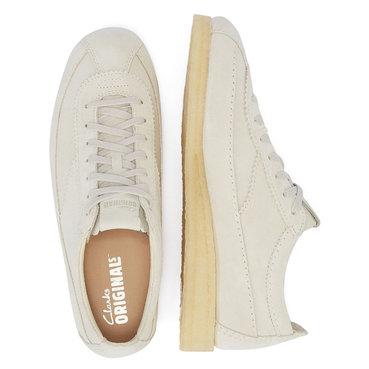 Clarks Originals Wallabee Tor Suede Herren Schnürschuhe Aus Weißem Wildleder
