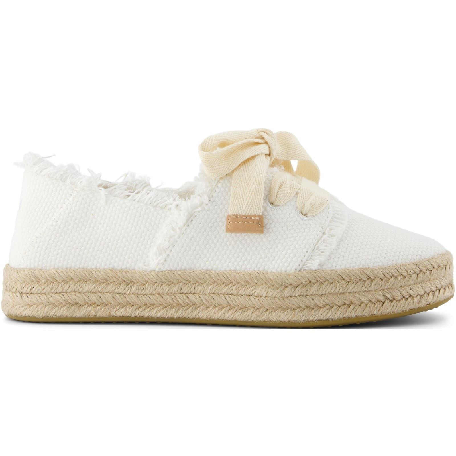 TOMS Carolina Lace Up Baumwolle Damen Weiße Espadrilles Am Strand