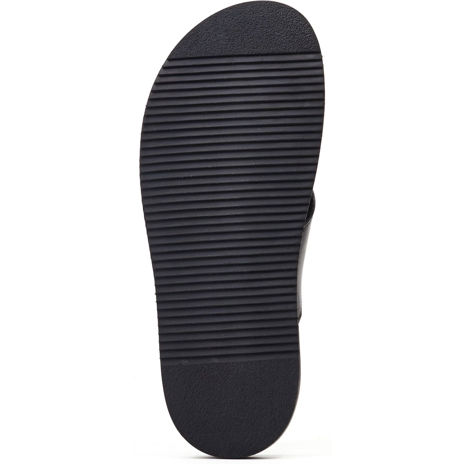 Base London Astro Leder Herren Schwarze Sandalen