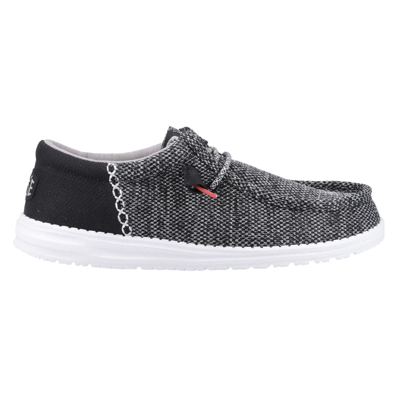 HEYDUDE Wally Funk Open Mesh Herren Bootsschuhe In Schwarz/Weiß