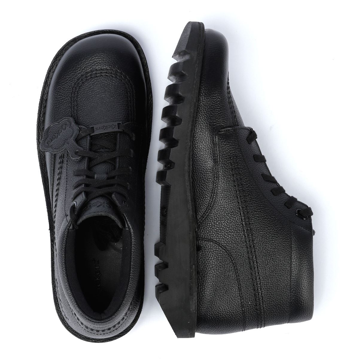 Kickers Kick Hi Tumble Leder Schwarze Stiefel