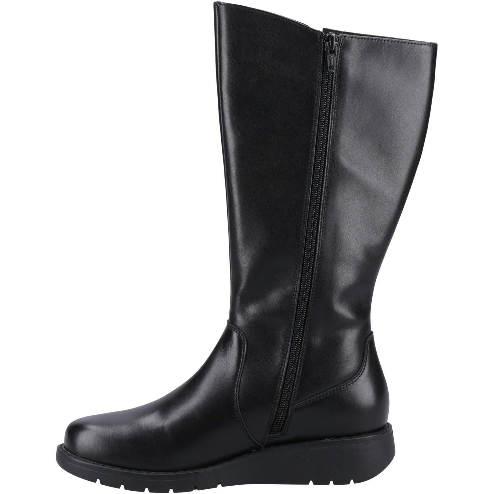 Hush Puppies Luna Leder Damen Schwarze Stiefel