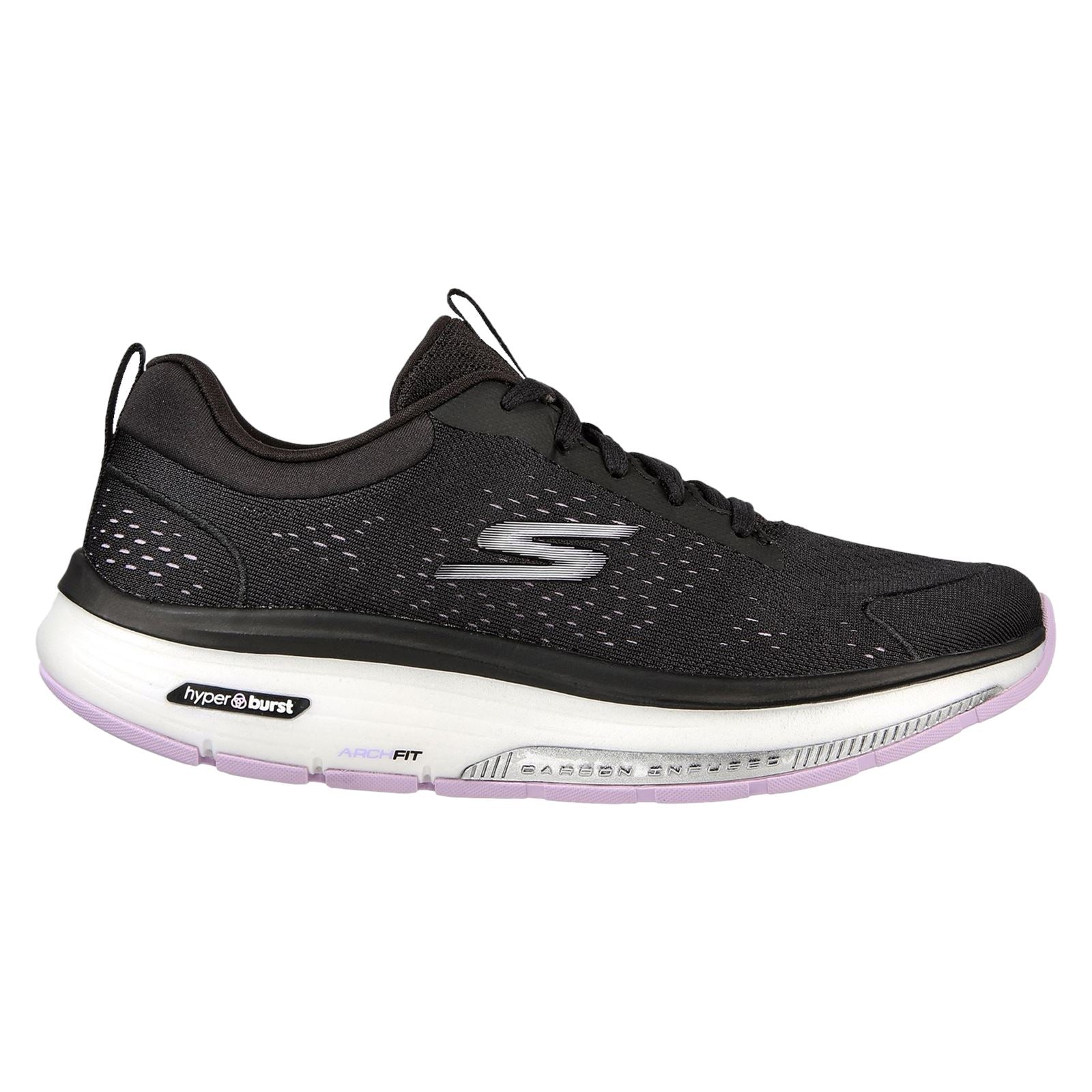Skechers Go Walk Workout Walker Outpace Synthetik Damen Sneaker In Schwarz/Lavendel