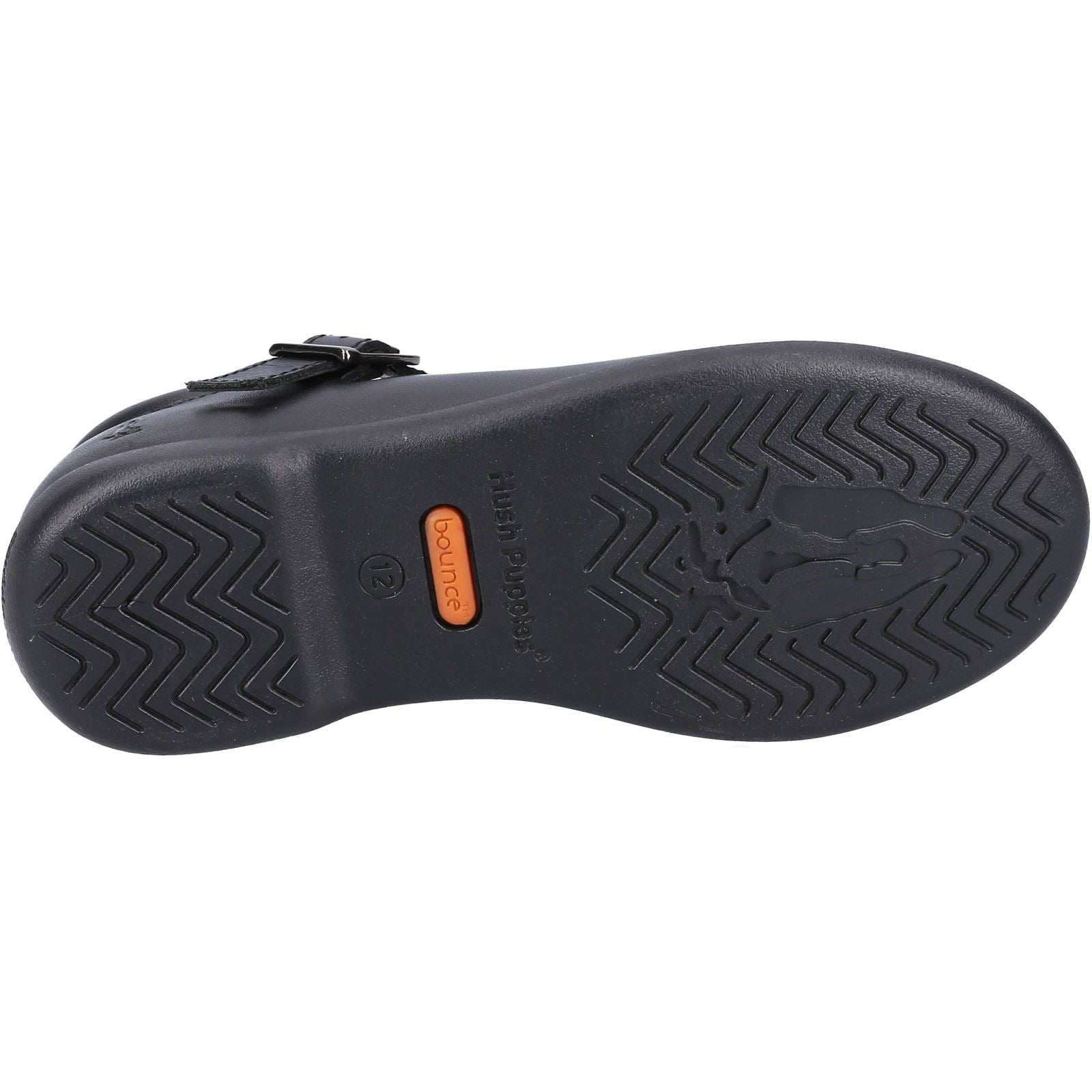 Hush Puppies Britney JNR Mädchenschuhe Aus Schwarzem Leder